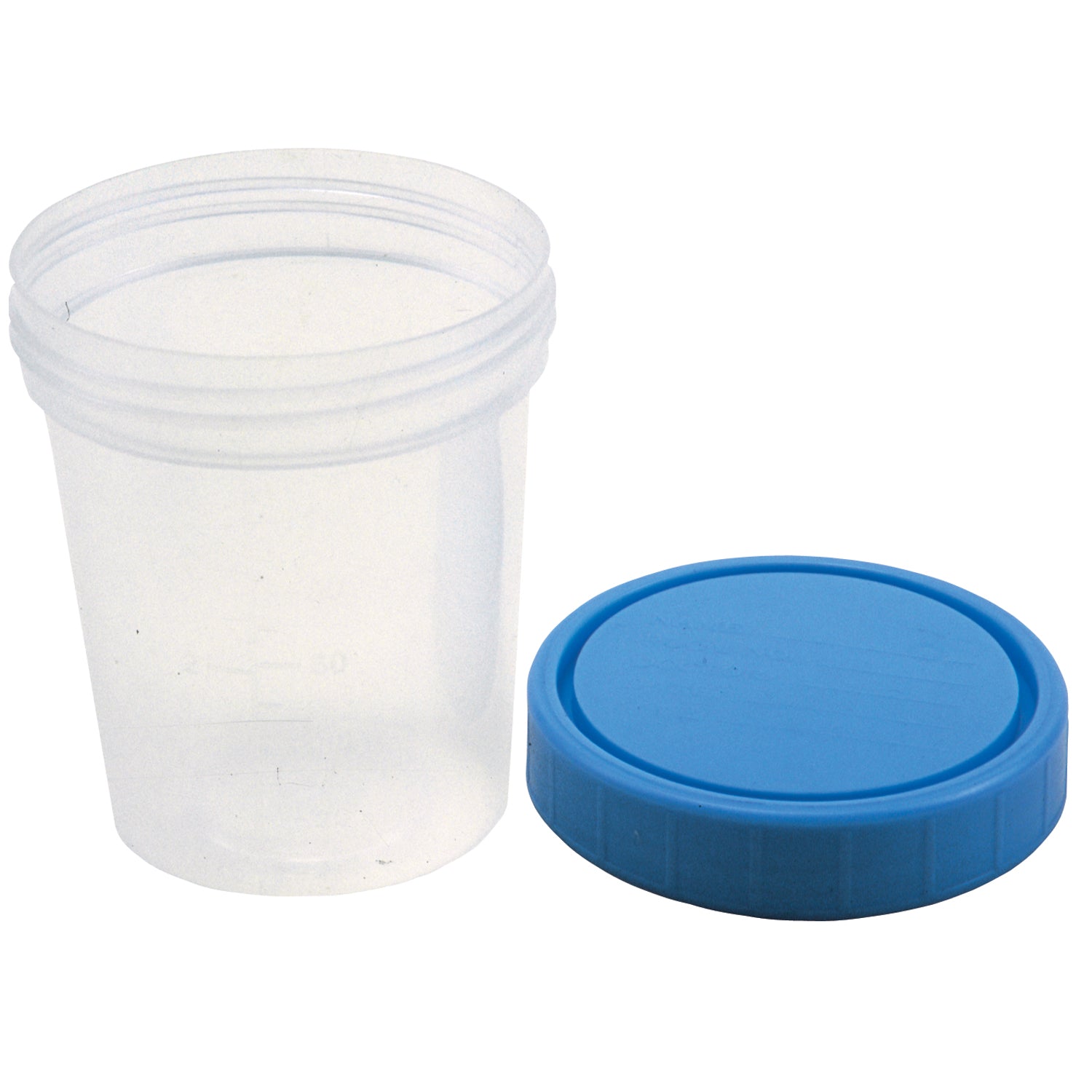 AS340 - Amsino International, Inc. - Recipiente para muestras, tapa de rosca y etiqueta, 4 oz, estéril, envasado individualmente en bolsa de polietileno, 100/caja (48 cajas/plt)