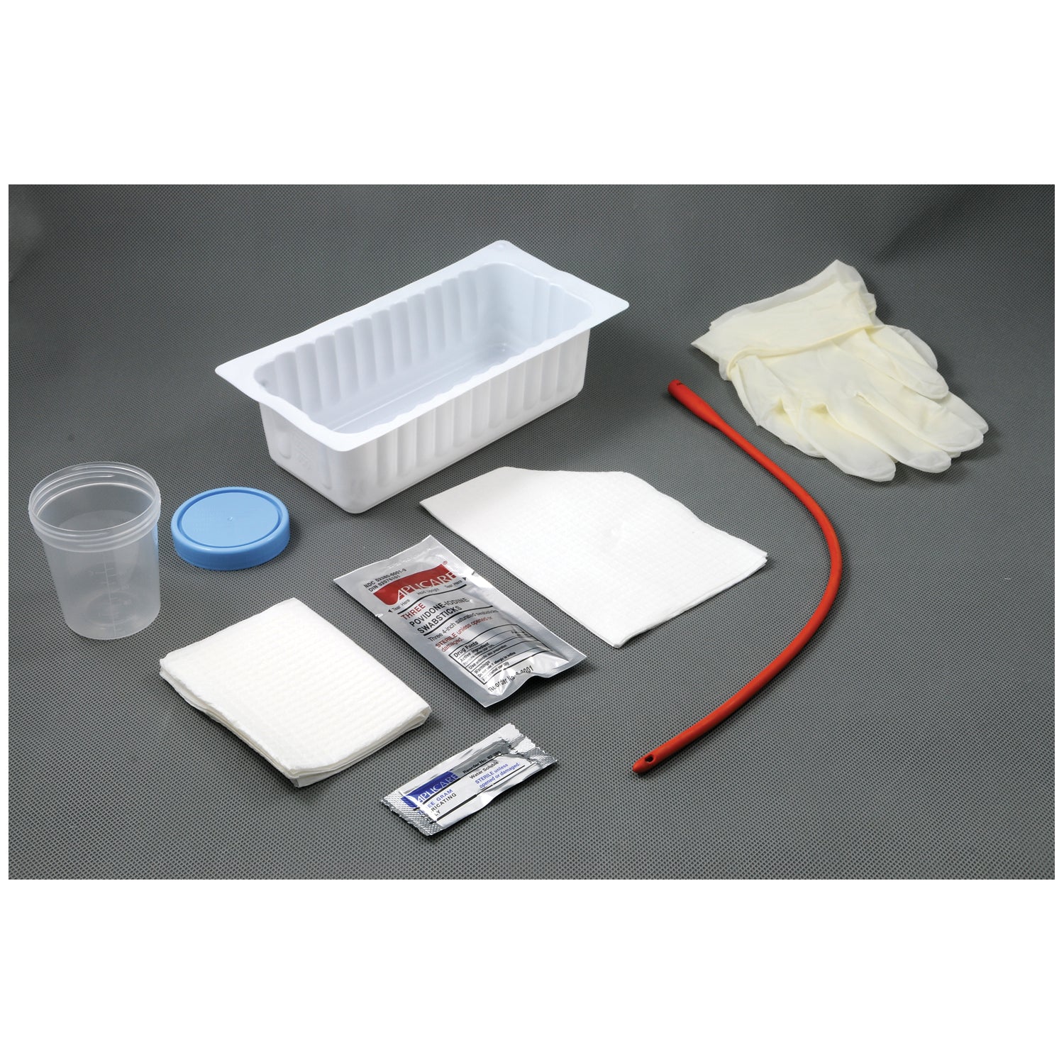 AS87114 - Amsino International, Inc. - Urethral Catheter Tray, 14FR Red Rubber Urethral Catheter, Sterile (This Item Contains Latex), 20/cs , cs