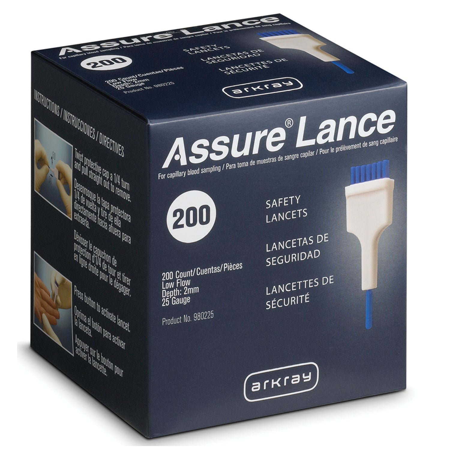 980225 - Arkray USA, Inc. - Low Flow 25G Lancets x 2mm, 200/bx (US Only) , bx
