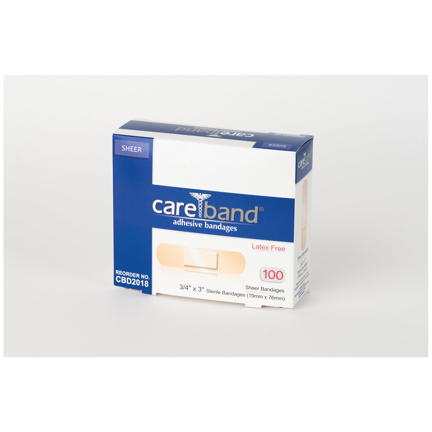 CBD2018 - ASO, LLC - Sheer Strips, ¾" x 3", Latex Free (LF), 100/bx, 12 bx/cs , cs