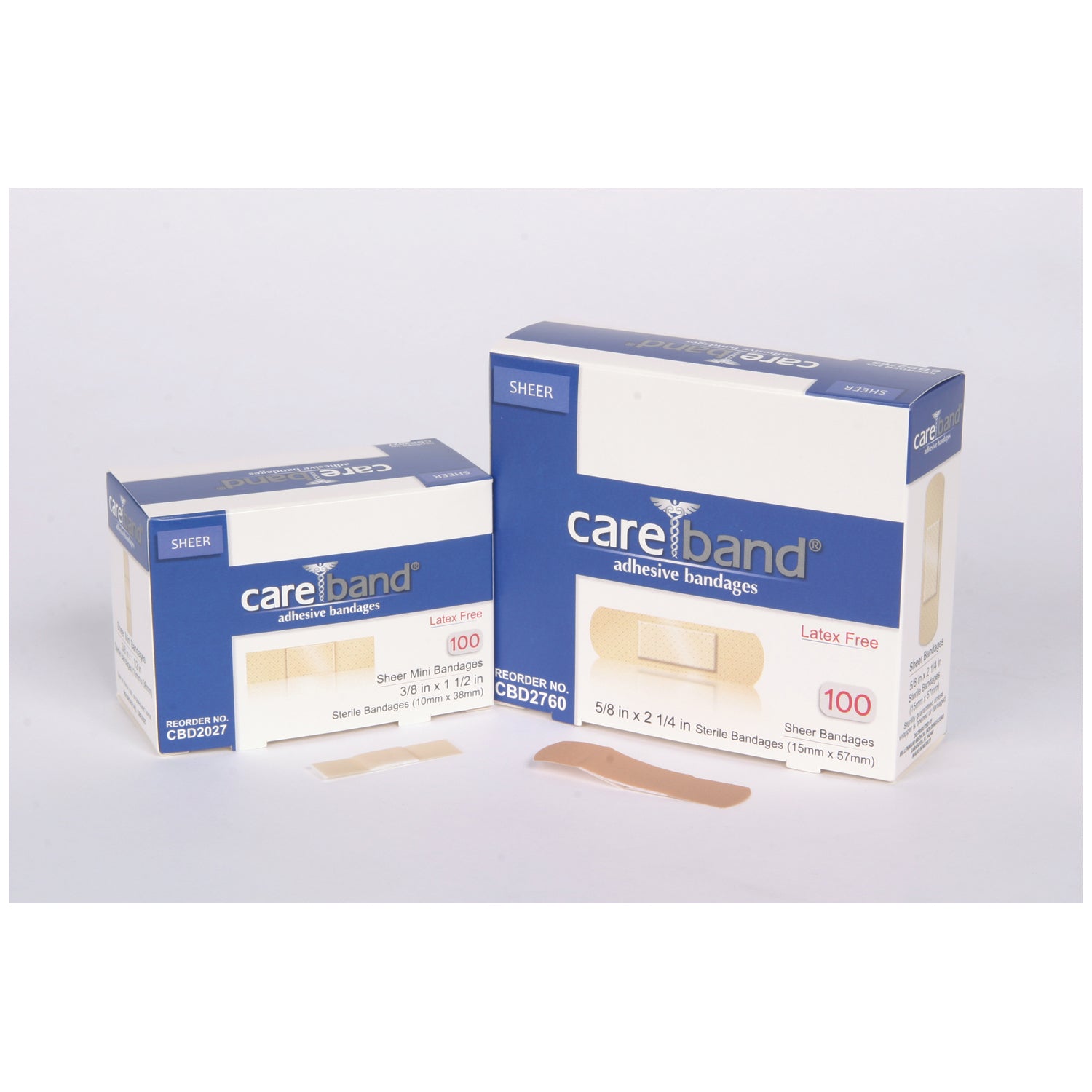 CBD2027 - ASO, LLC - Sheer Mini Strips, 3/8" x 1½", Latex Free (LF), 100/bx, 12 bx/cs , cs