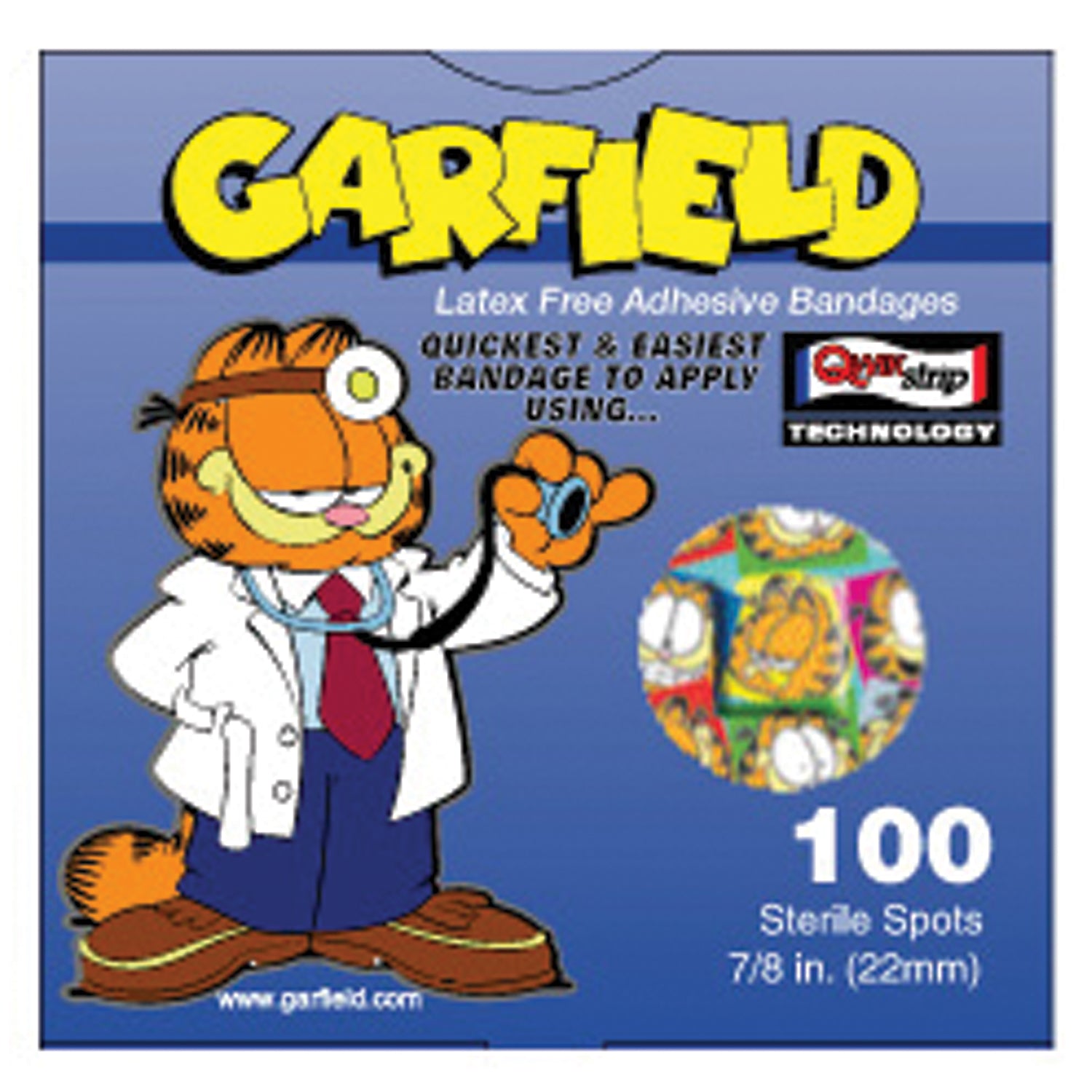 GAR5561 - ASO, LLC - Garfield Adhesive Bandages, 7/8" Spots, Latex Free (LF), 100/bx, 12 bx/cs , cs