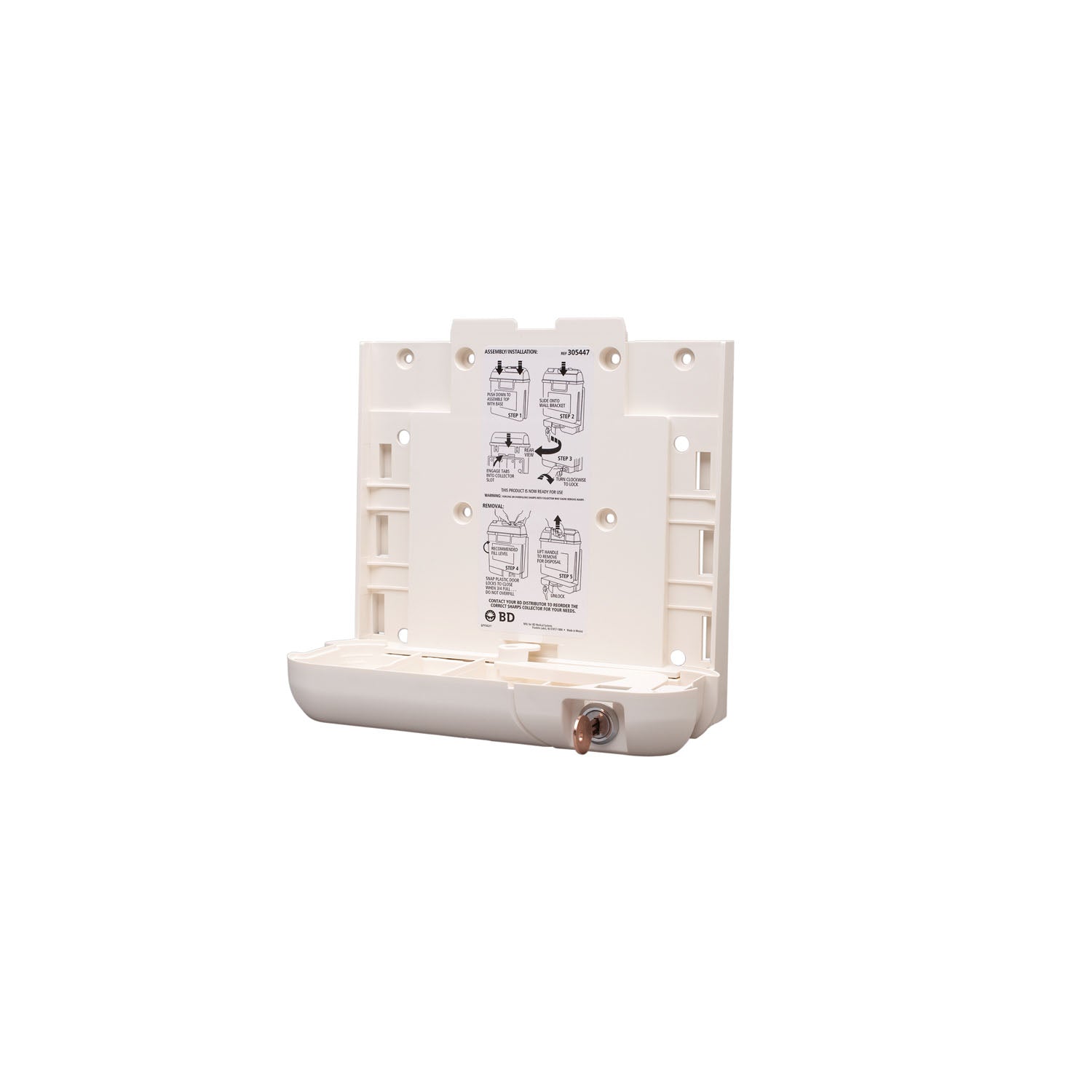305447 - BD - Locking Wall Bracket For 5.4 Qt Collector, 10/cs (Screws Not Included) (Continental US Only) (Drop Ship Requires Pre-Approval) , cs