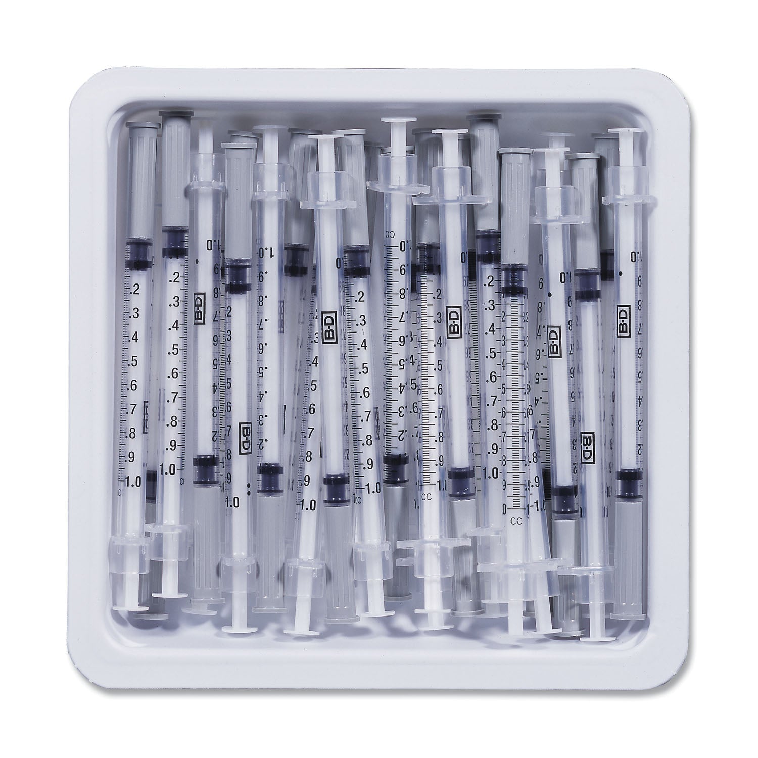 305542 - BD - Allergist Tray, 1mL, Permanently Attached Needle, 27G x 3/8", Regular Bevel, 25/tray, 40 trays/cs (Continental US Only) (Drop Ship Requires Pre-Approval) , cs