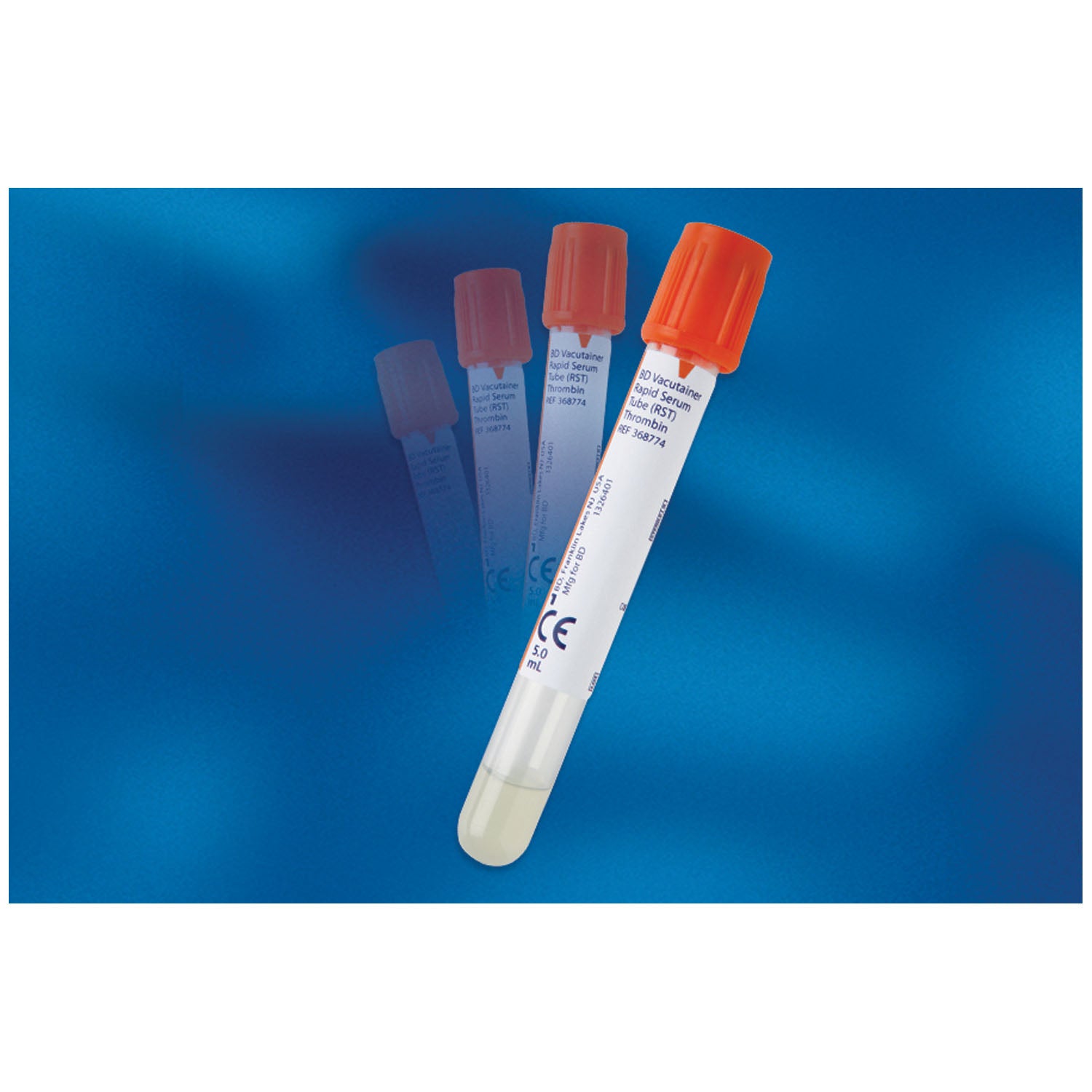 368774 - BD - 塑膠 RST 止痛管,橘色 Hemogard™ 封口,13 x 75 毫米,5.0 毫升,紙質標籤,100 支/包,10 包/箱(最短有效期為 90 天)(溫度敏感;不可退貨)(僅限美國大陸地區)(代發貨需核准),