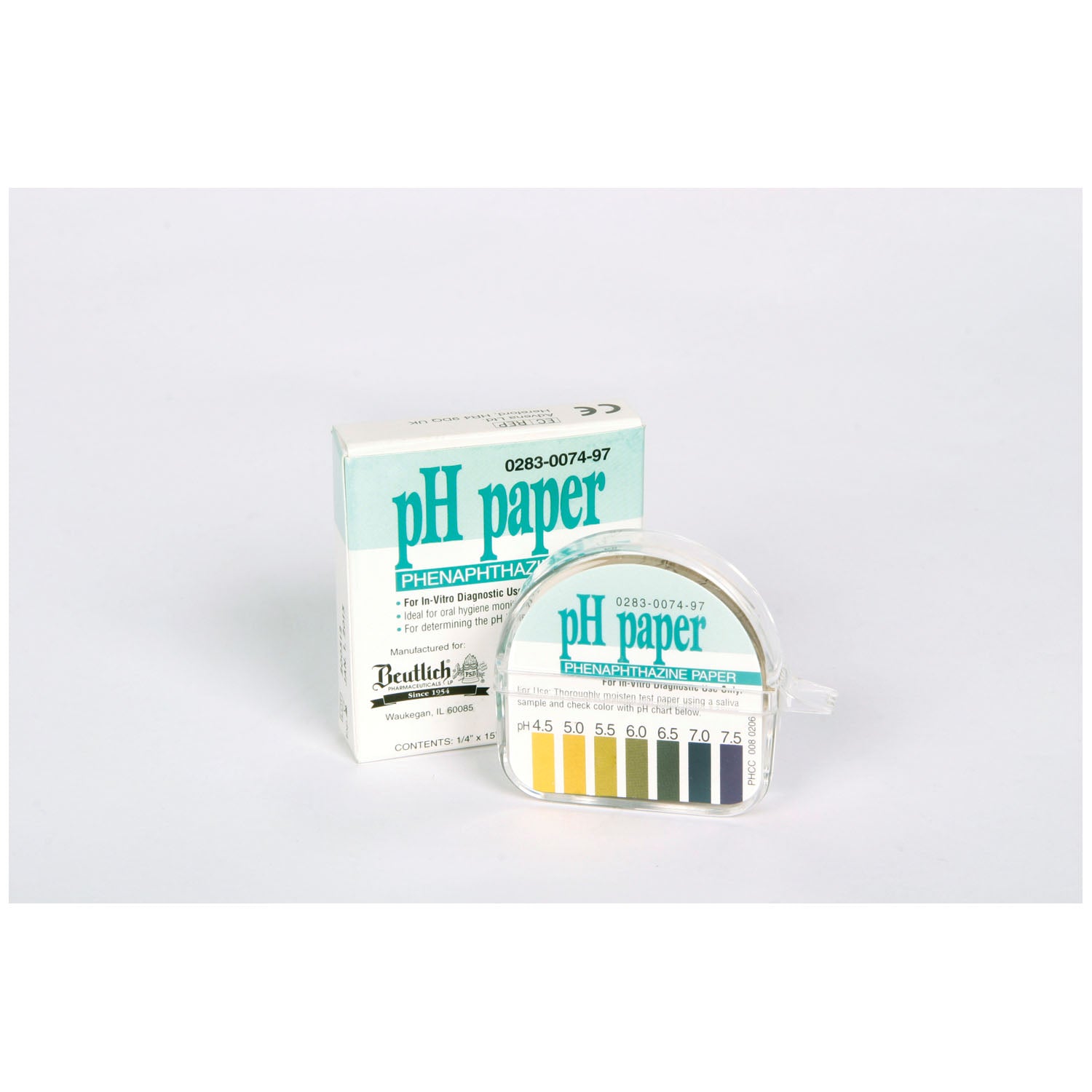 0283-0074-97 - Beutlich LP Pharmaceuticals - pH 試紙,180 英寸卷裝,帶分配器(僅限美國),每卷