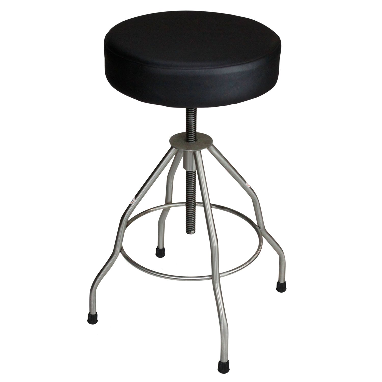 1027714025 - Blickman Industries - Passaic Revolving Stool, 15" Diameter, Upholstered Seat, Black, (4) Leg Base (DROP SHIP ONLY) , ea