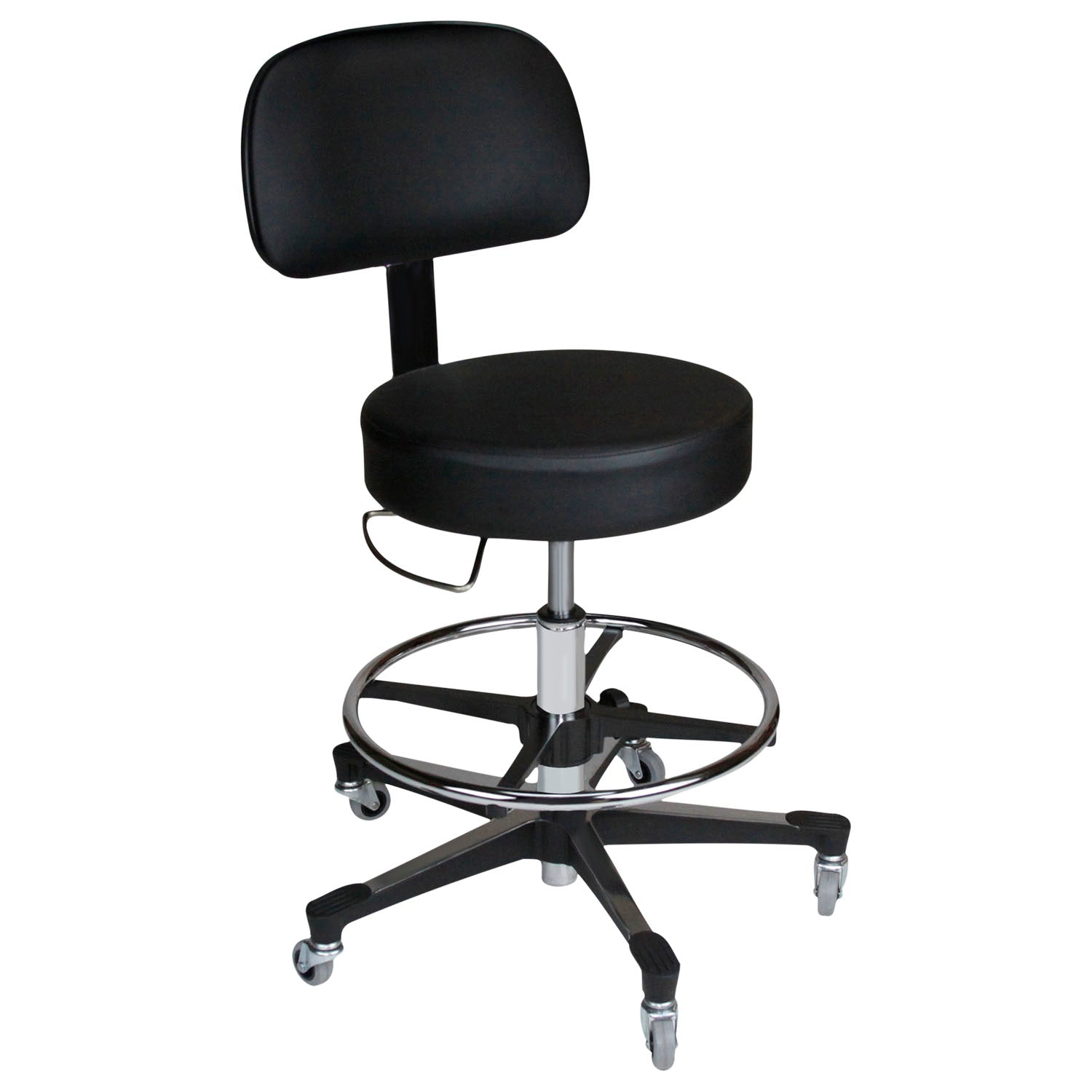 1041212025 - Blickman Industries - Deluxe Pneumatic Exam Stool, Height Adjustable (22" - 29"), Black, (5) Leg, Aluminum Base (DROP SHIP ONLY) , ea