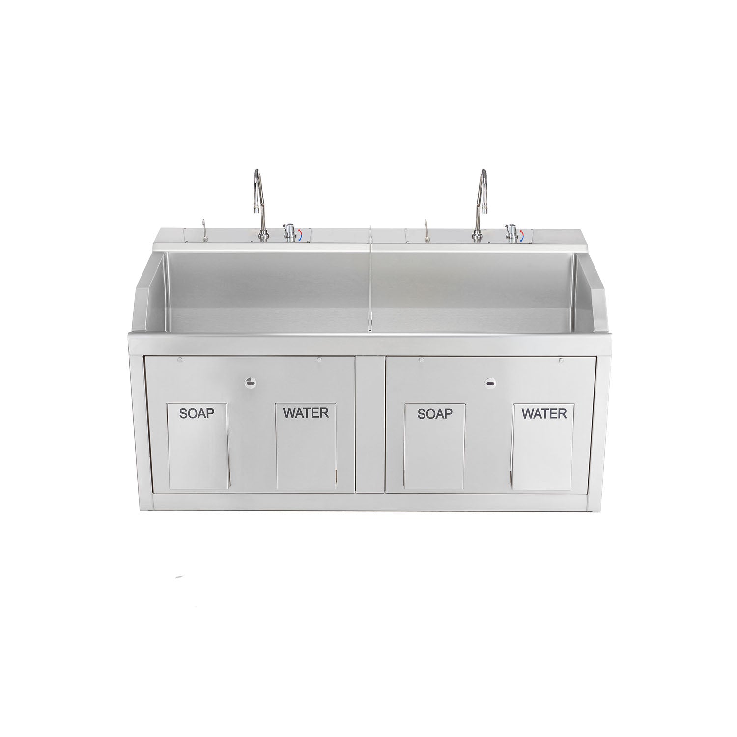 1339882W00 - Blickman Industries - Lodi Scrub Sink, (2) Place, Wall Mounted, Knee Action Control, Soap Dispenser, Infrared Water Control (DROP SHIP ONLY) , ea