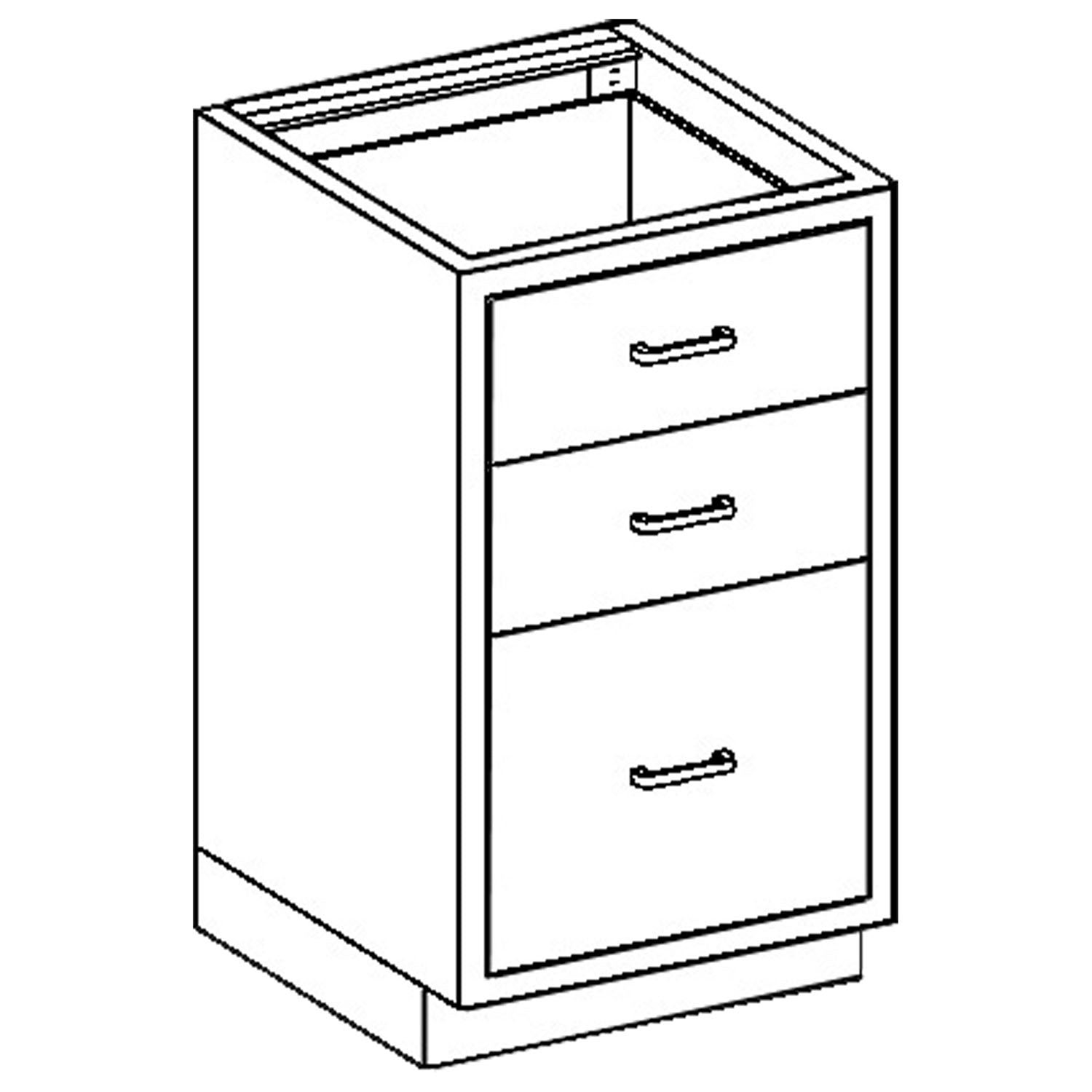 2012724000 - Blickman Industries - Base Cabinet 24 1/8"W x 32 3/4"H x 22"D, (2) 1/4-1/2 47" Drawers, Over (1) 1/2-1/2 47" (DROP SHIP ONLY) , ea