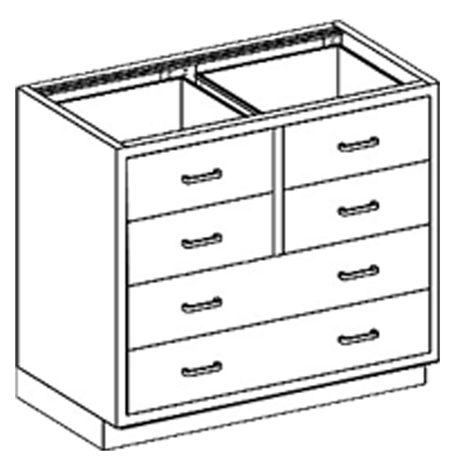 2013635000 - Blickman Industries - Base Cabinet 35"W x 35 3/4"H x 22"D, (4) 1/4-1/2 Drawers (DROP SHIP ONLY) , ea