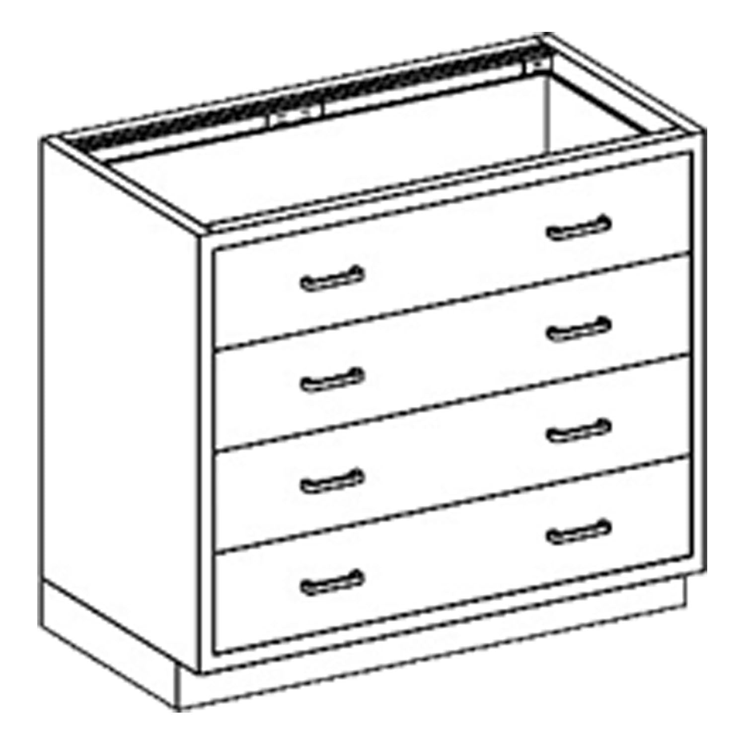 2013735000 - Blickman Industries - Base Cabinet 35"W x 35 3/4"H x 22"D, (4) 1/4-1 Drawers (DROP SHIP ONLY) , ea