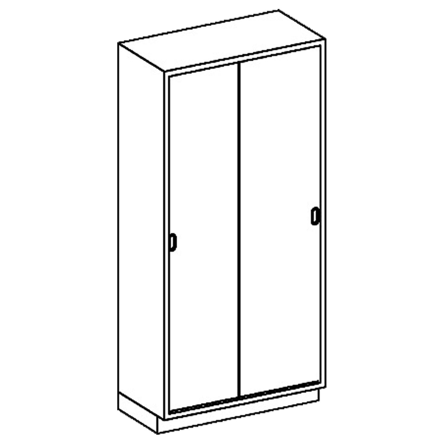 2030535180 - Blickman Industries - High Cabinet 35"W x 84"H x 18"D, (5) Stainless Steel Adjustable Shelves, Sliding Solid Doors (DROP SHIP ONLY) , ea