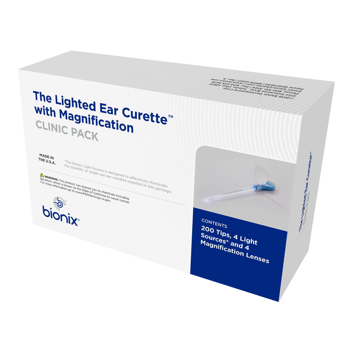 2209 - Bionix, LLC - Lighted Ear Curette™ Variety Clinic Pack, Includes: (32) FlexLoop®, (28) Each Style, (4) Light Source, (4) Magnification Lense, Excludes CeraPik™, 200/bx (US Only) (Products cannot be sold on Amazon.com, through fulfillment on Amazon