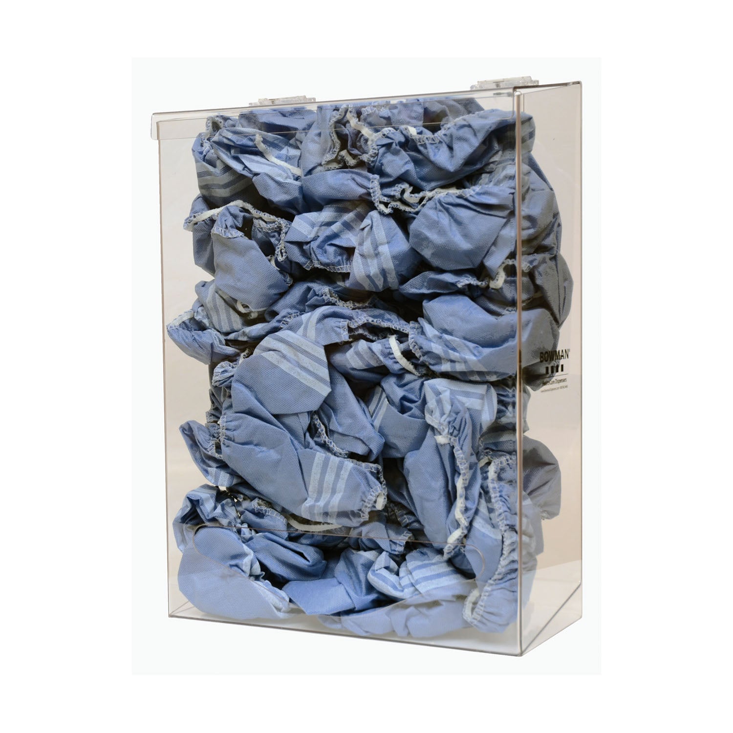 BP-011 - MarketLab, Inc. - Bulk Dispenser, Tall Single Bin, Holds a Variety of Protective Apparel in Bulk, Single Compartment with Hinged Lid, Opening at Front Bottom, Keyholes For Wall Mounting, Clear PETG Plastic, 12¼"W x 17"H x 5 13/16"D (Made in USA)