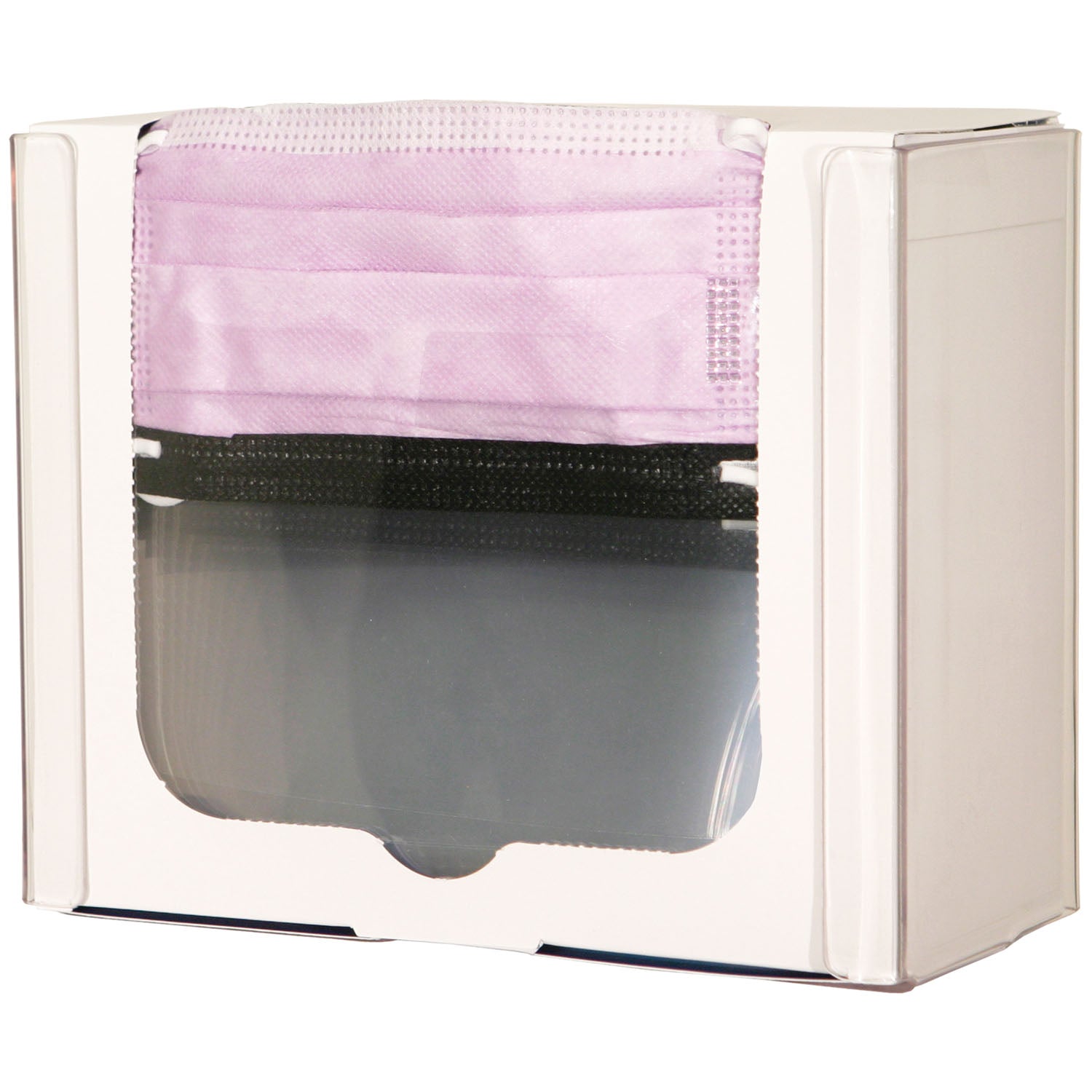 FP-120 - MarketLab, Inc. - Face Mask Dispenser, Shield Style, Holds One Box of Shield Style Face Masks, Two Sets of Keyholes For Dual Position Wall Mounting, Clear PETG Plastic, 9 3/16"W x 7½"H x 4 3/16"D (Made in USA) , ea