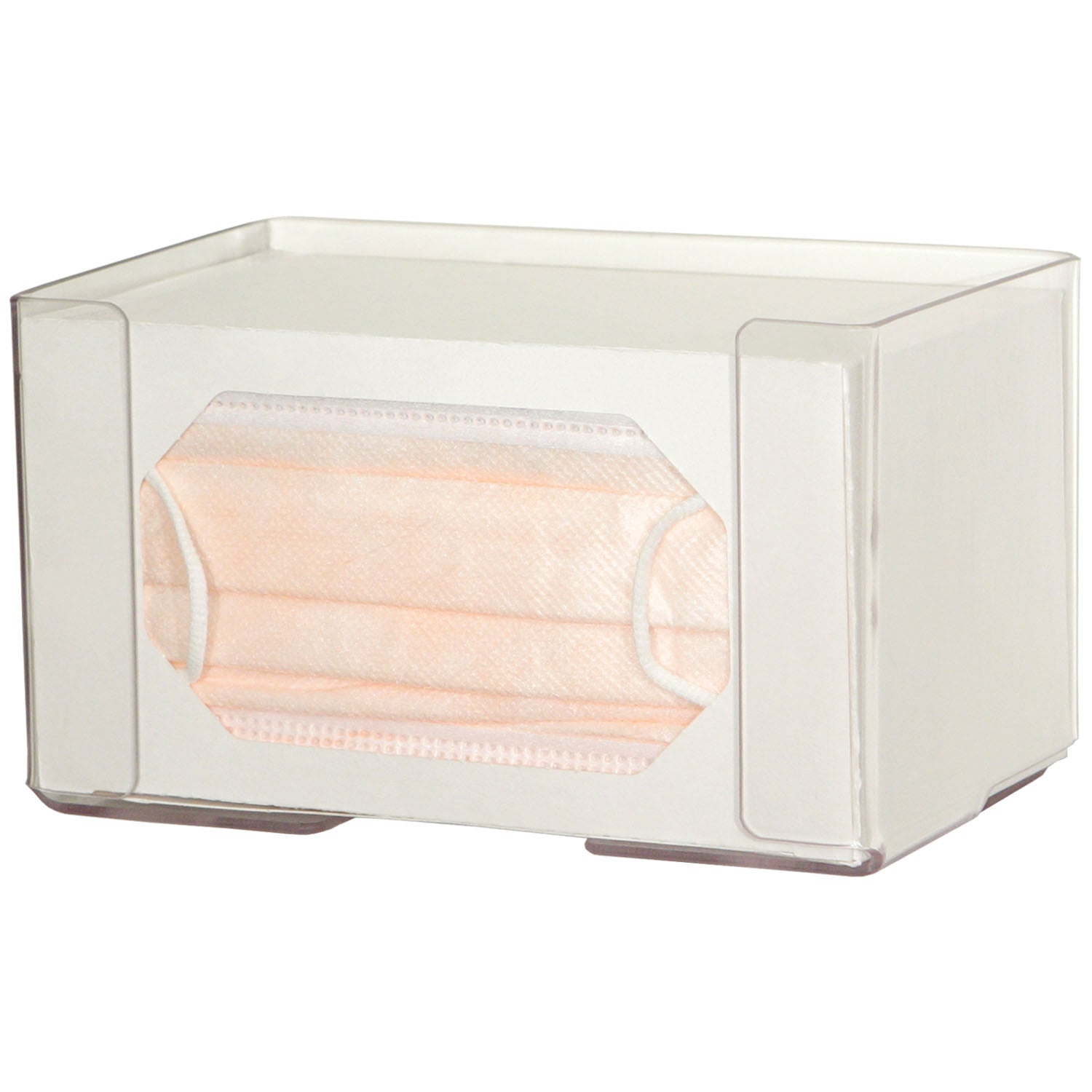 FP-121 - MarketLab, Inc. - Face Mask Dispenser, Earloop Style, Holds One Box of Earloop Style Face Masks, Two Sets of Keyholes For Dual Position Wall Mounting, Clear PETG Plastic, 7 11/16"W x 4 3/8"H x 4 1/8"D (Made in USA) , ea