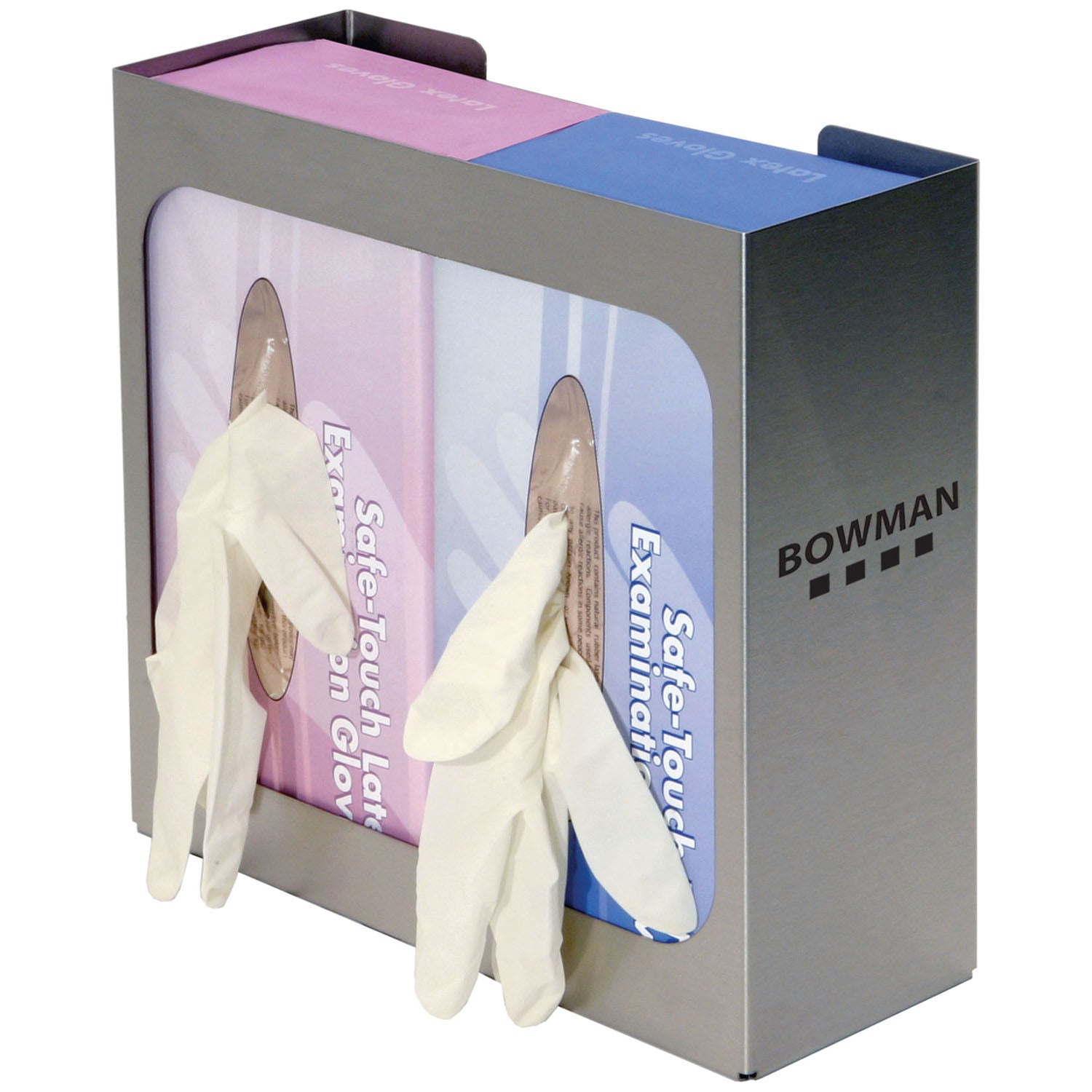 GS-005 - MarketLab, Inc. - Dispensador de guantes, capacidad para dos cajas, orificios de dos vías para montaje en pared vertical u horizontal, acero inoxidable, 27,6 cm de ancho x 27,6 cm de alto x 8,9 cm de profundidad (fabricado en EE. UU.), c/u