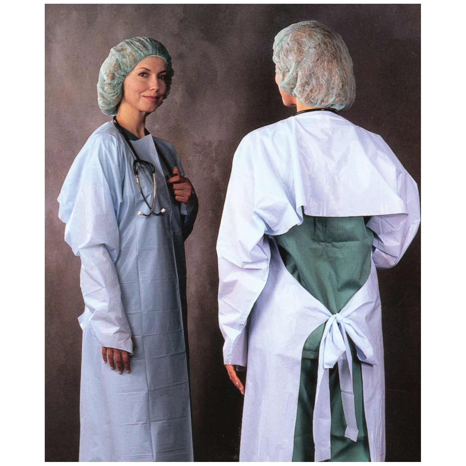 235 - Busse Hospital Disposables, Inc. - Embossed Polyethylene Gown, Thumbhook Stirrups, Individually Wrapped, Meets AAMI Level 3, Blue, 15/bg, 5 bg/cs , cs