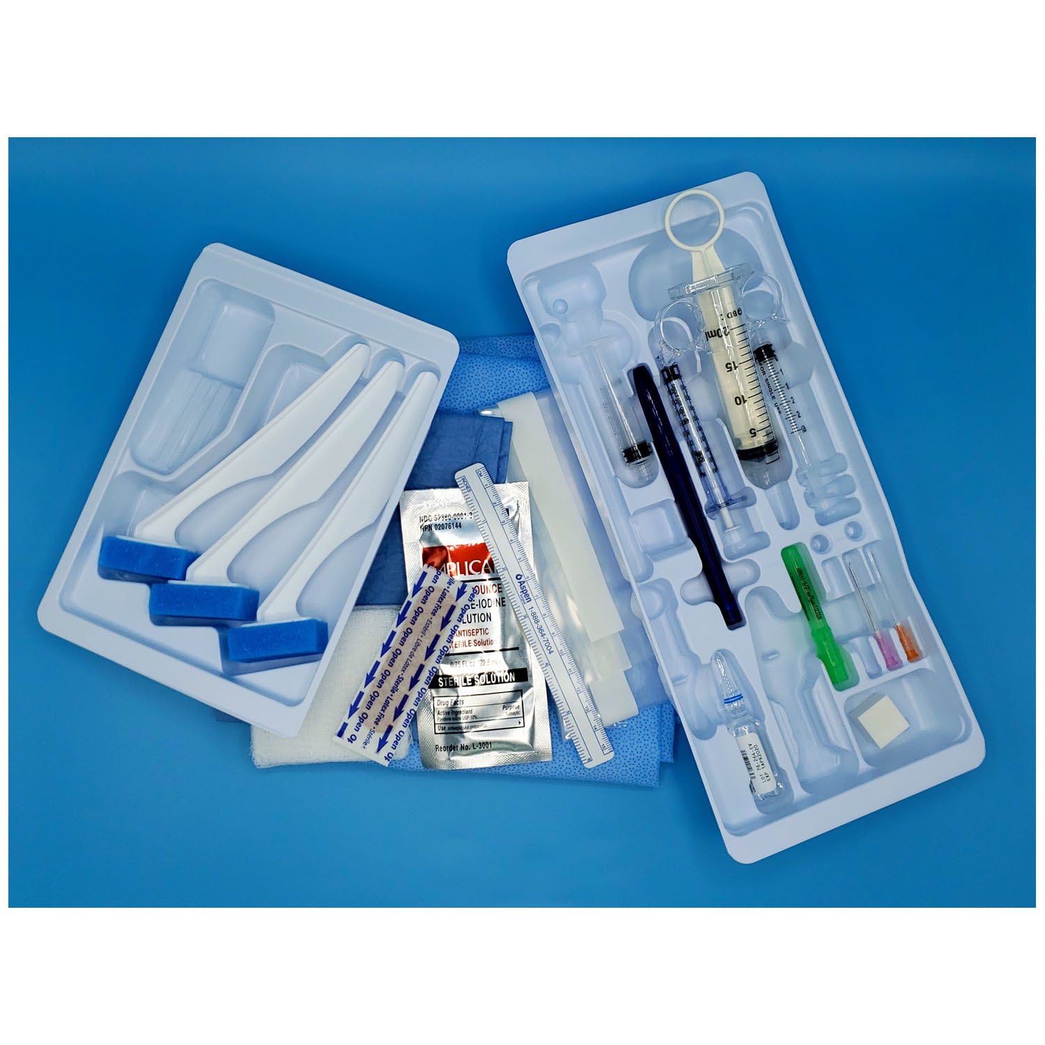 672 - Busse Hospital Disposables, Inc. - 基本神經阻斷托盤,含1個皮膚標記筆、1把6英寸柔性尺、1支1毫升和1支5毫升塑膠魯爾鎖注射器,無菌,10個/箱(處方藥)(僅限美國,印第安納州和北達科他州除外)(此商品不可退貨),此商品不可退貨),此商品不