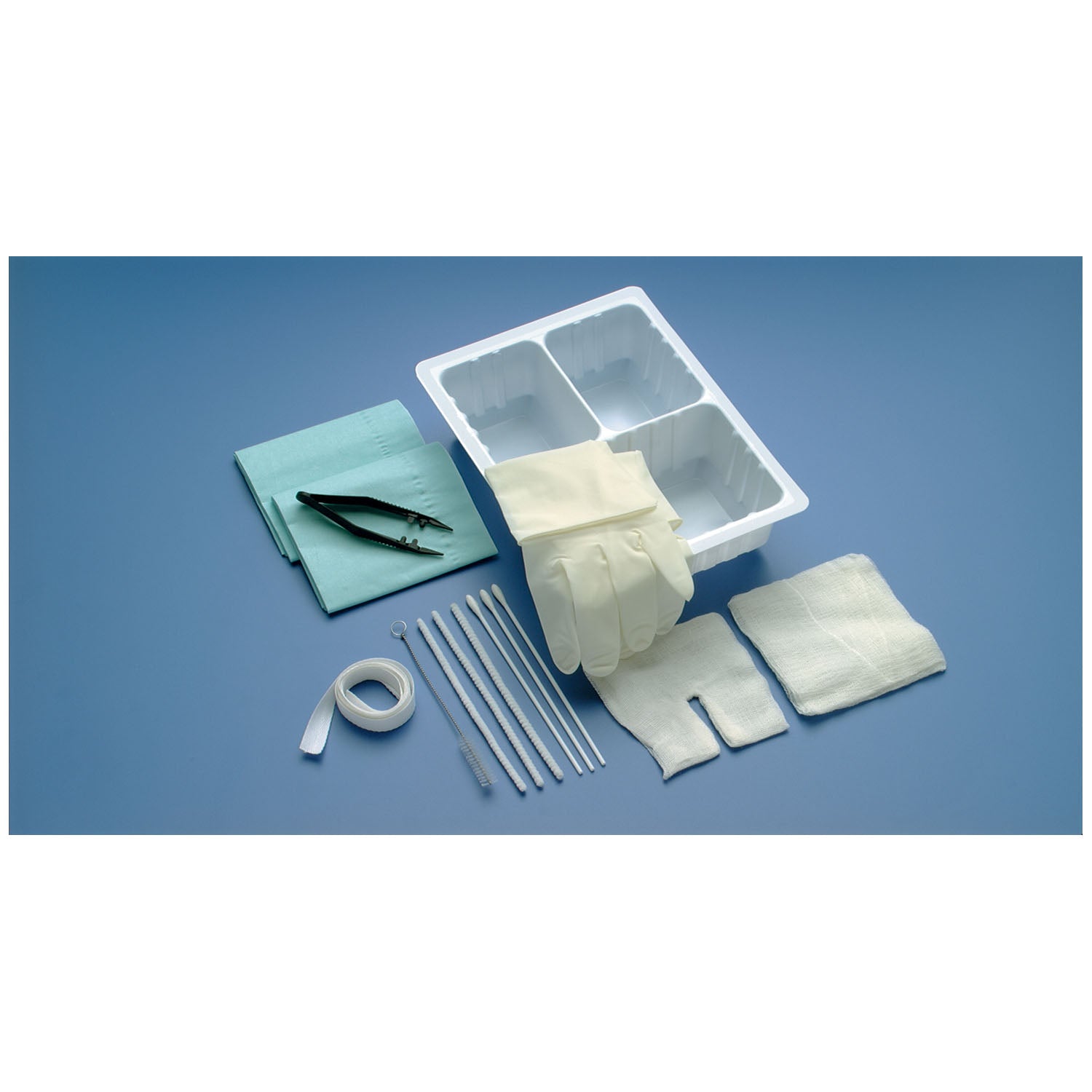 703 - Busse Hospital Disposables, Inc. - 氣管切開護理套裝,包括鑷子和紗布敷料,20件/箱,箱裝