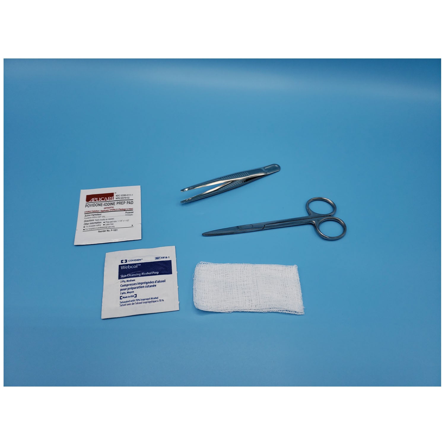 729 - Busse Hospital Disposables, Inc. - 拆線套裝 與 #723 相同,區別在於:1 把金屬鑷子代替 Adson 鋸齒鑷子,無菌,50 把/箱(僅限美國),箱裝
