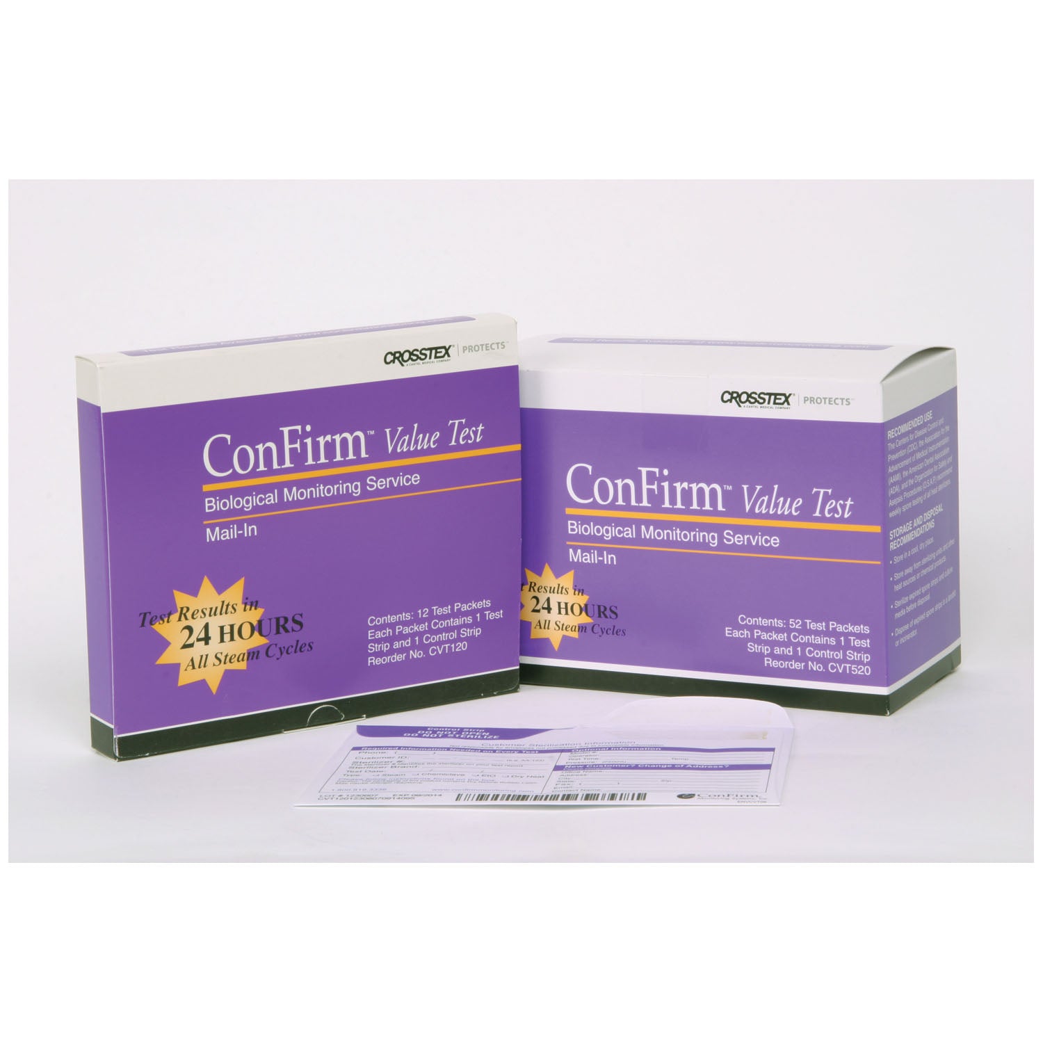 CVT120 - Crosstex International - Mail In Monitoring Service, 1 Test Strip, Control Strip, 12 tests/bx , bx