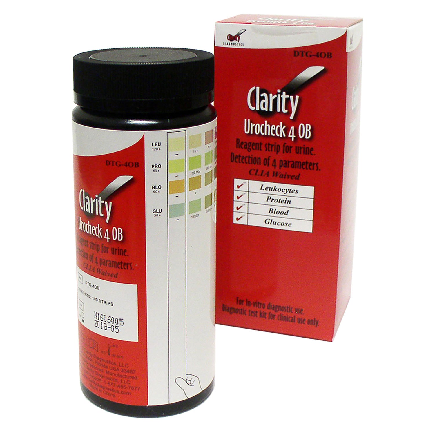 DTG-4OB - Clarity Diagnostics, LLC - Clarity Urocheck,4 OB,CLIA豁免,100/盒,盒裝
