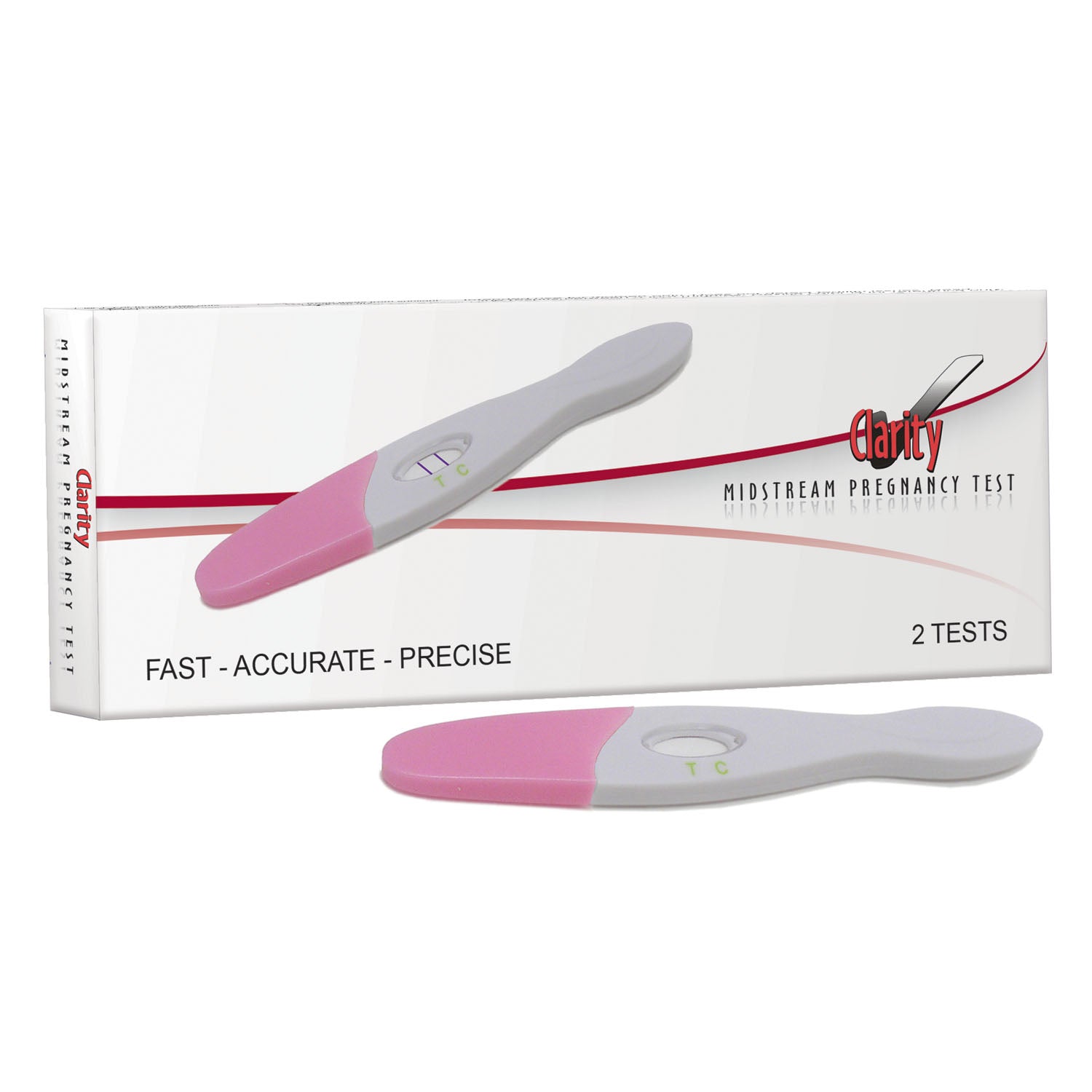 OTC-HCGMID2 - Clarity Diagnostics, LLC - Clarity HCG 中段尿液檢測,非處方家用檢測,2個/盒,盒裝