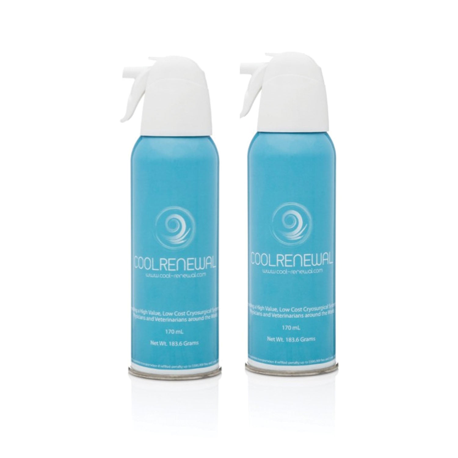 CR-RC - Cool Renewal, LLC - Twin Pack (2) 170mL Canisters of Cryogen, 1 Extender Tube, Instructions for Use, Patient Instruction Tear Pad, 2/bx, 1bx/ea (Contiguous US Only) (HAZMAT Fees Apply, cannot ship via Air or to AK, GU, HI, MP, PR, VI) REQUIRES H