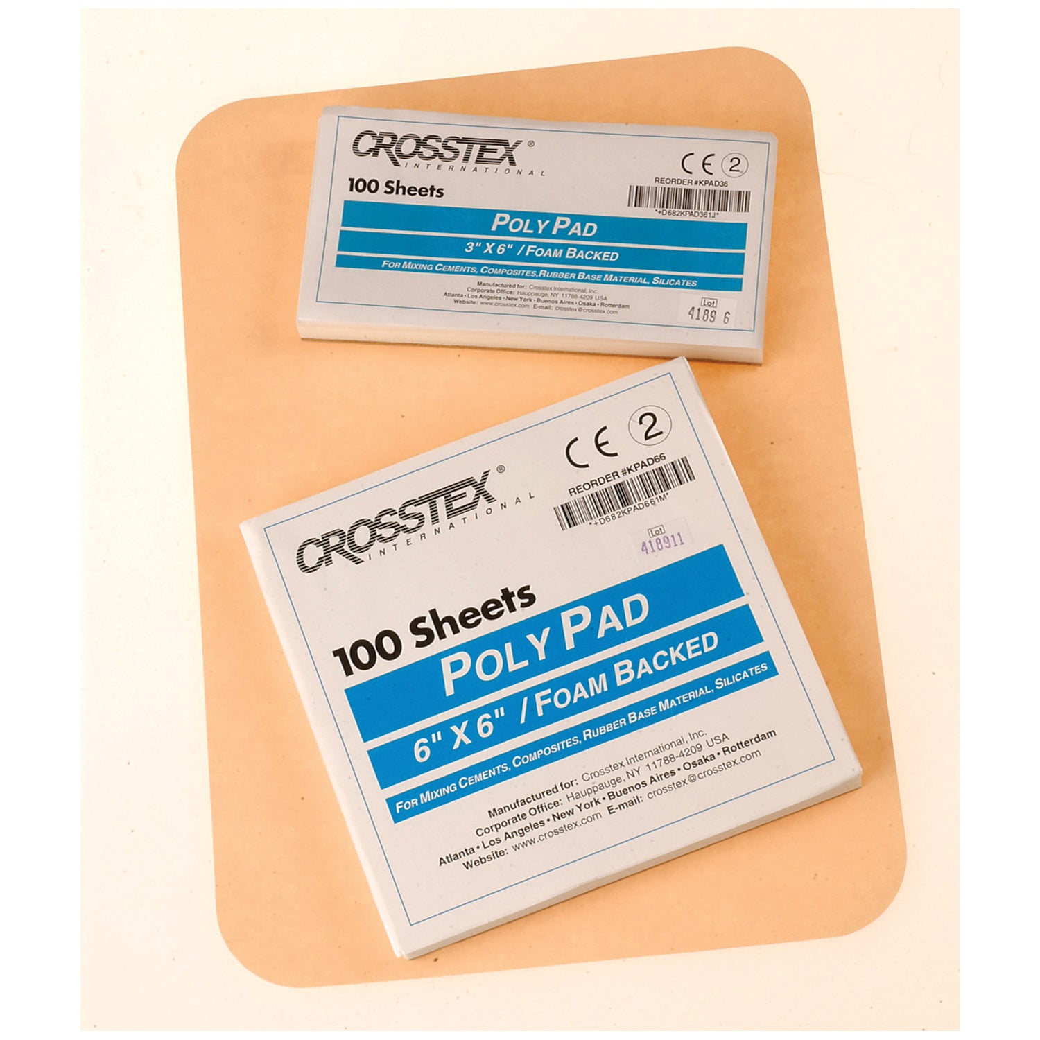 KPAD66 - Crosstex International - Almohadilla, 6" x 6", 100/almohadilla, 6 almohadillas/paquete, pk