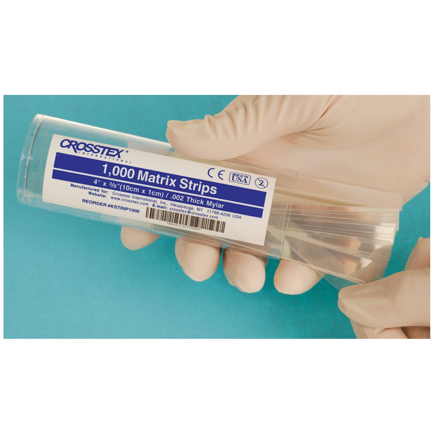 KSTRIP1000 - Crosstex International - Tiras de matriz, 1000/tubo, 4 tubos/caja, caja
