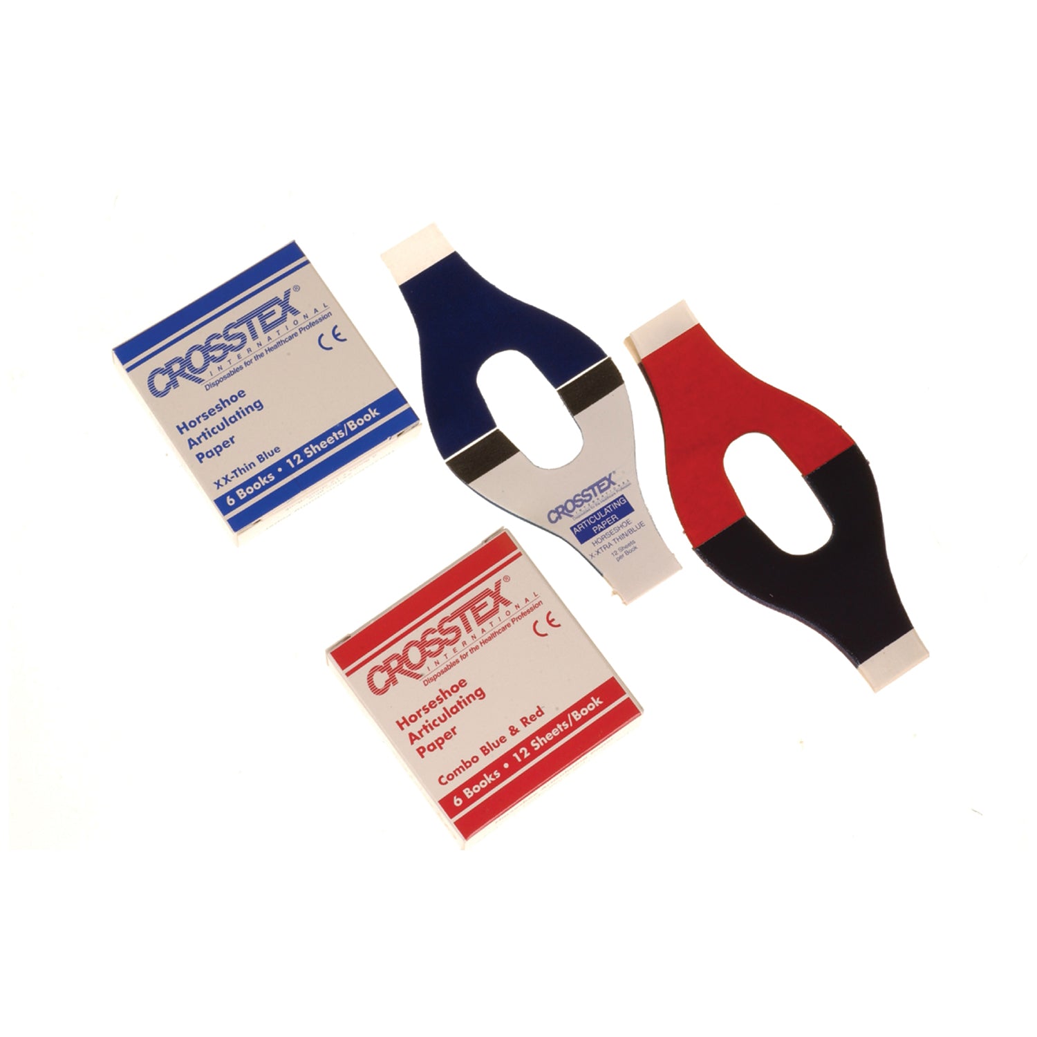 TPH - Crosstex International - 馬蹄狀活動紙,紅/藍,12 張/盒,6 盒/箱