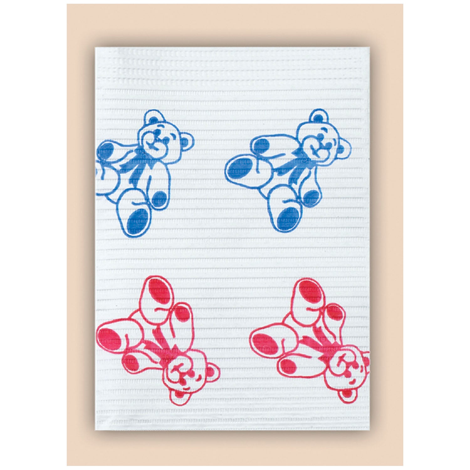 WPXTB - Crosstex International - Toalla de papel de 3 capas, poliéster, 48 x 33 cm, diseño de osito de peluche, 500 unidades