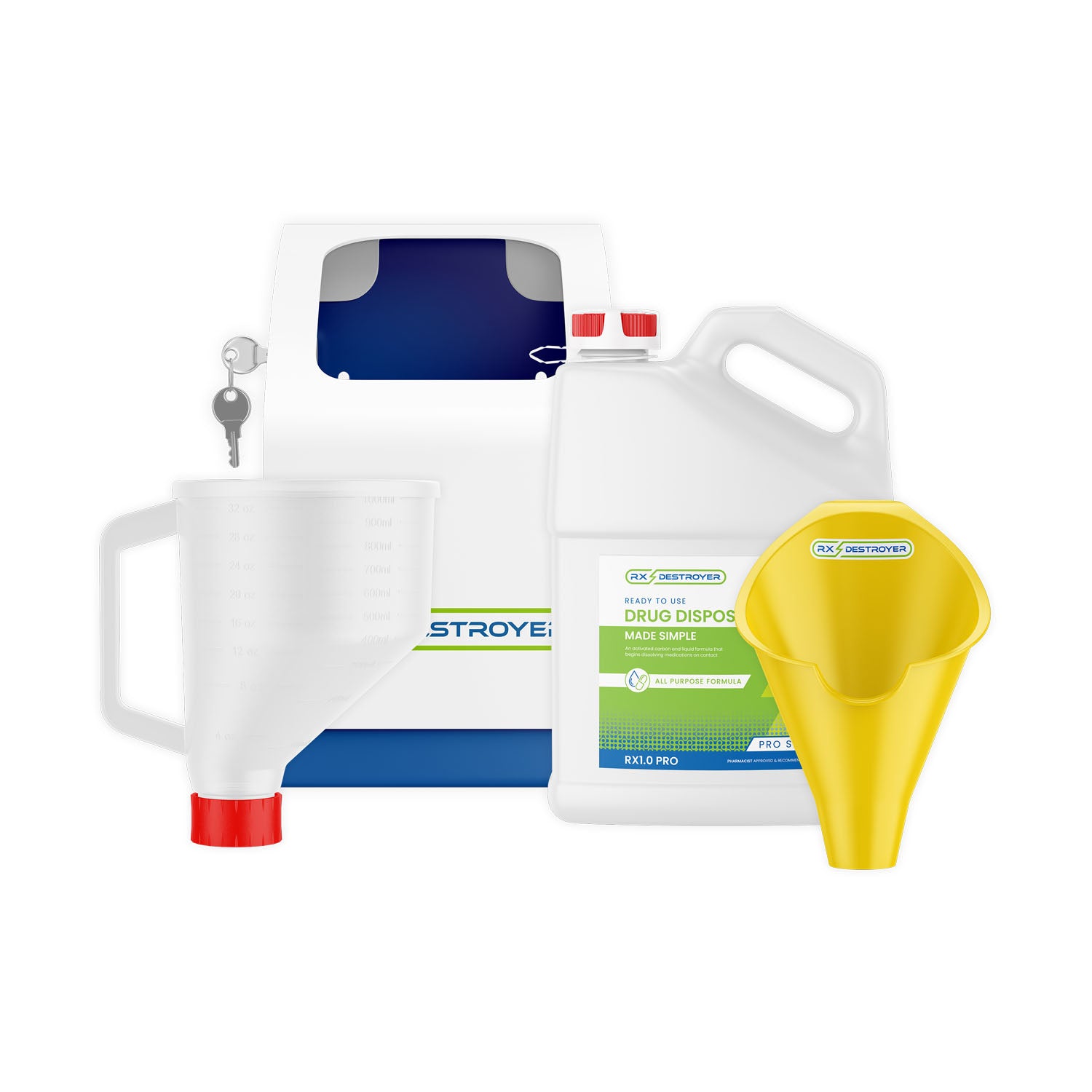 RX1.0PROLCKBXK - C2R Global Manufacturing - Rx Destroyer™ Starter Kit Includes: RX1.0PRO (1), RXFUN (1), FUN32 (1), RX1.0PROLOCKBOX (1) , ea