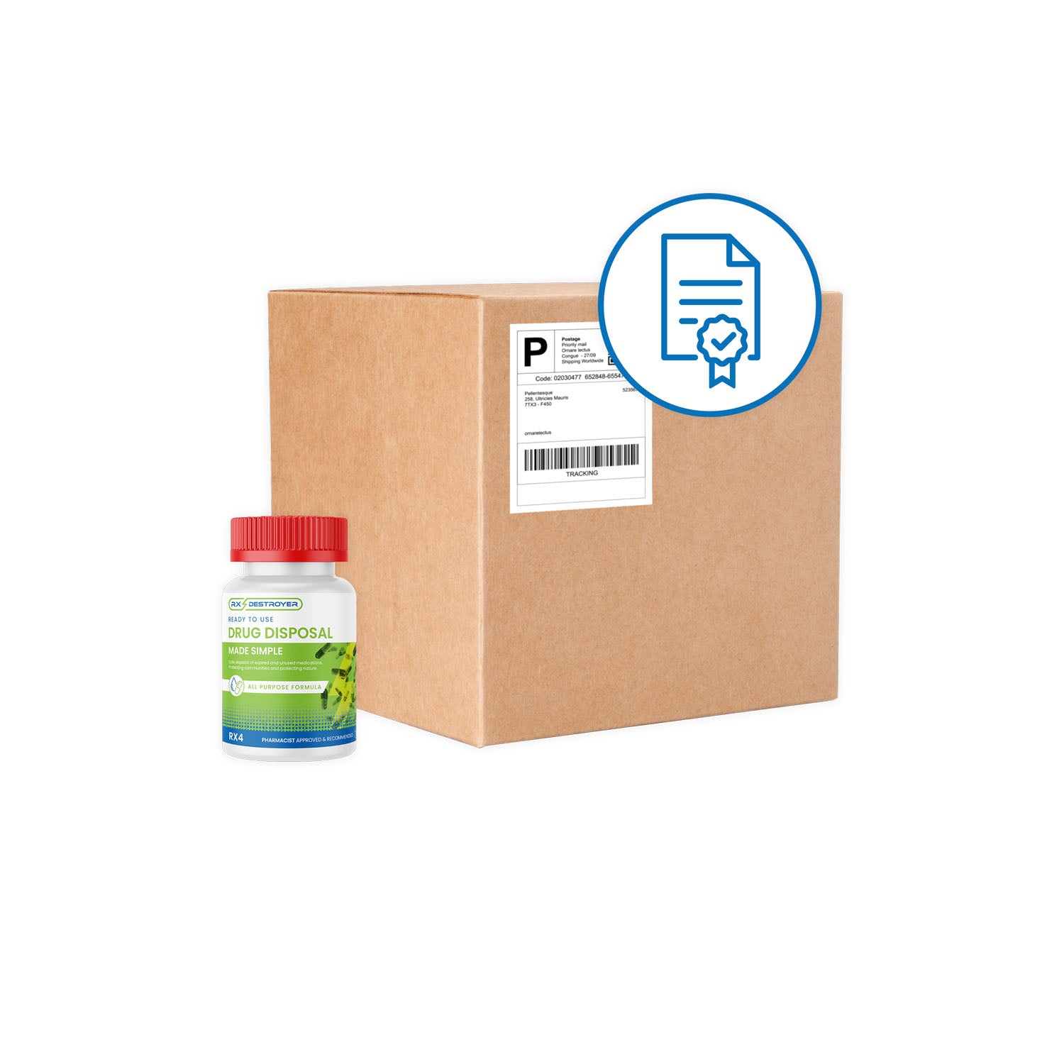 RX4MB - C2R Global Manufacturing - Rx Destroyer™ Multiusos, Botella de 4 oz, 24 botellas/caja