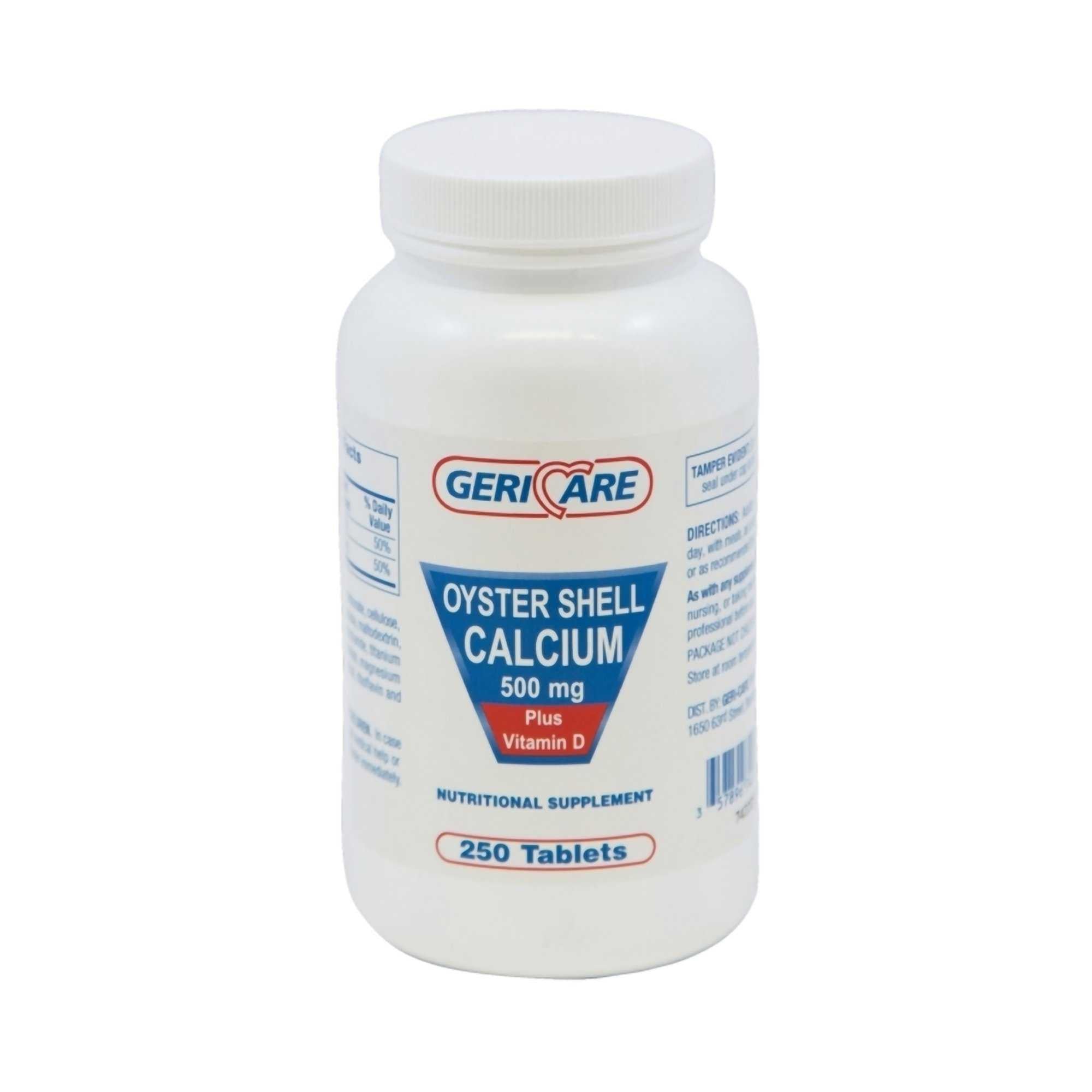 689189 - Geri-Care - Joint Health Supplement Geri-Care Oyster Shell 200 IU - 500 mg Strength Tablet 250 per Bottle 742-25-GCP Bottle of 1, (BT)