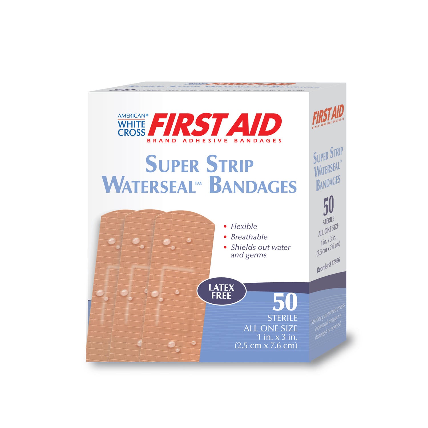 17966 - Dukal Corporation - Waterseal™ Adhesive Bandage, 1" x 3", Tan, Sterile, 50/bx, 24 bx/cs , cs