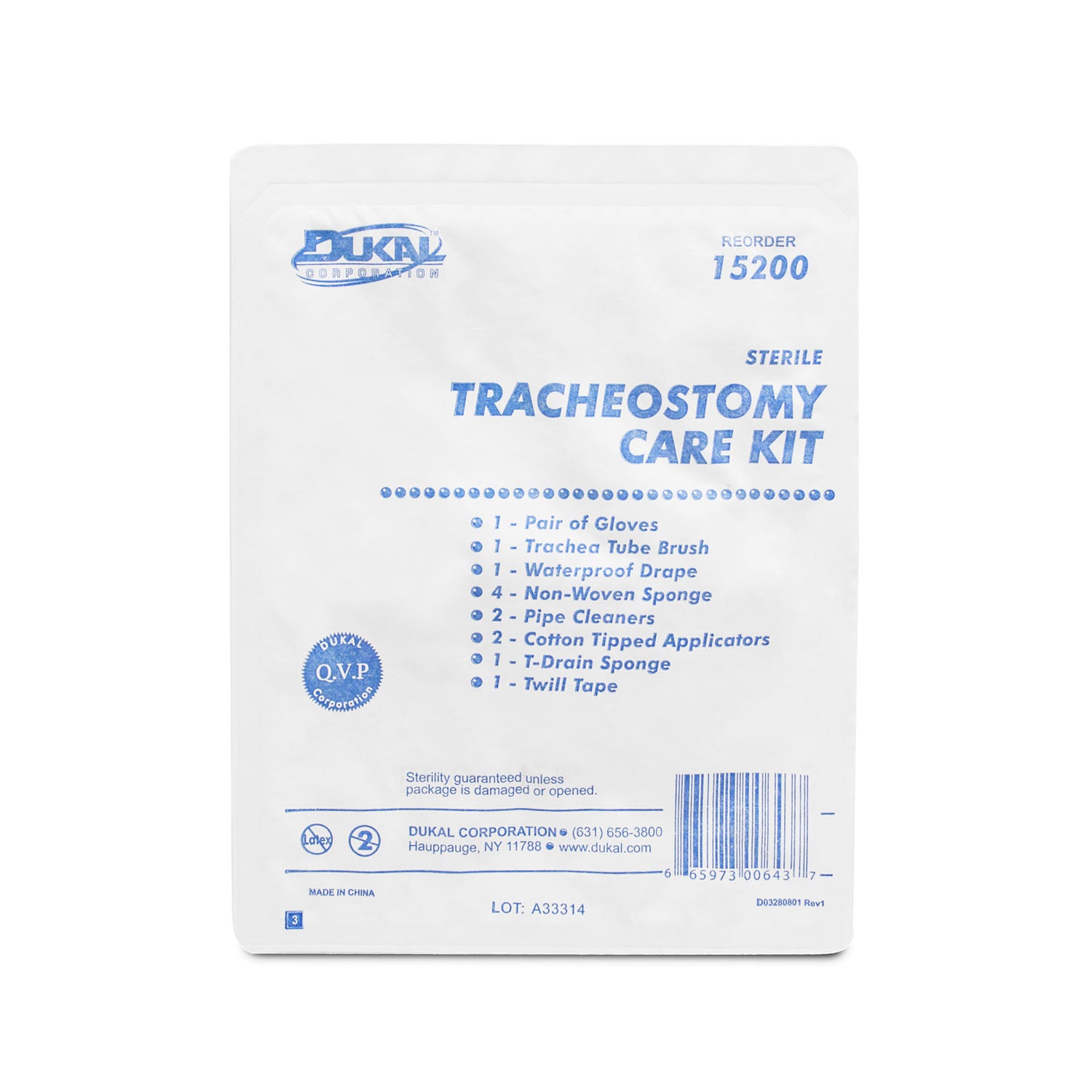 15200 - Dukal Corporation - Tracheostomy Care Kit, Sterile, 20/cs , cs