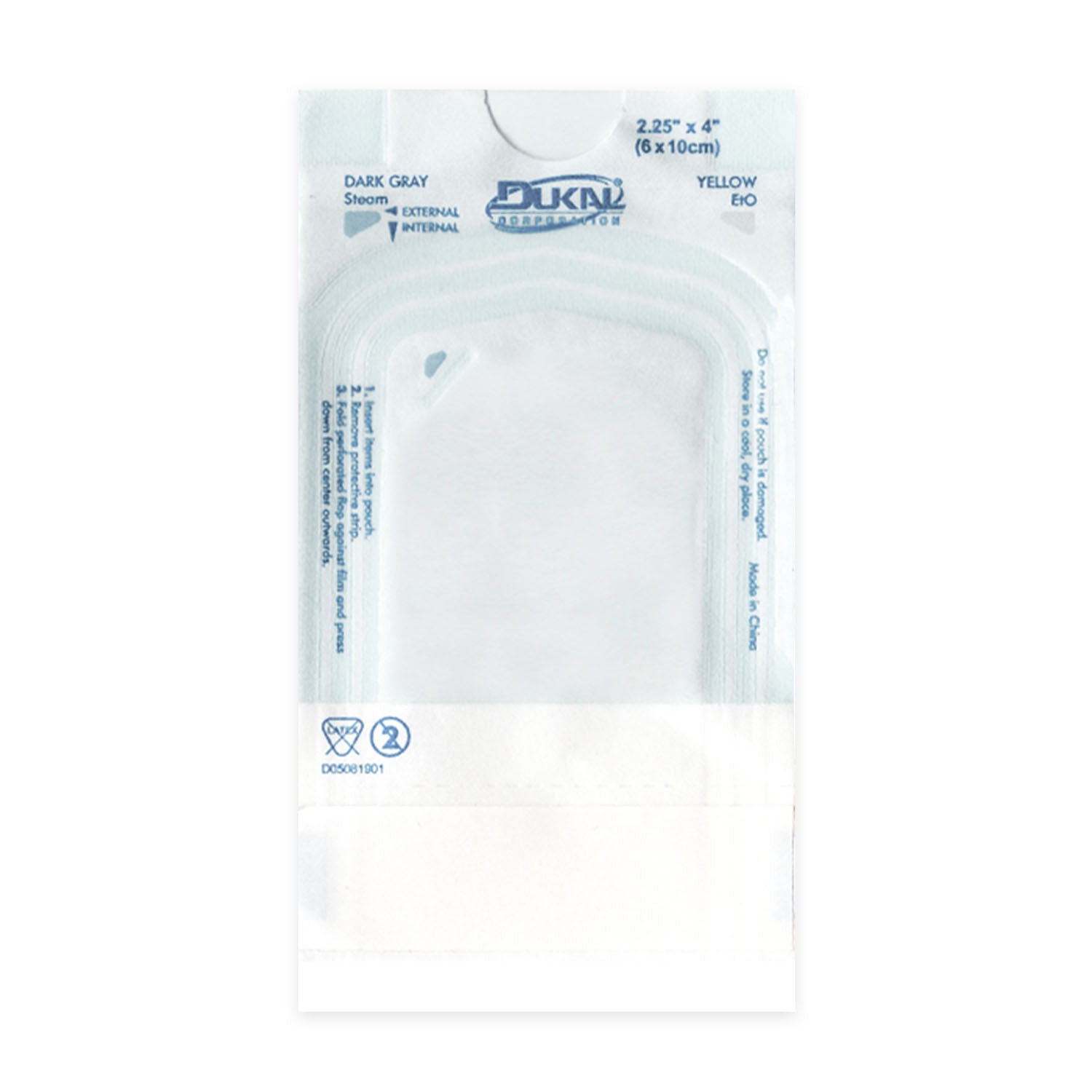 27301 - Dukal Corporation - Bolsas de esterilización, 2,25" x 4", 200/caja, 20 cajas/caja (192 cajas/plt), caja