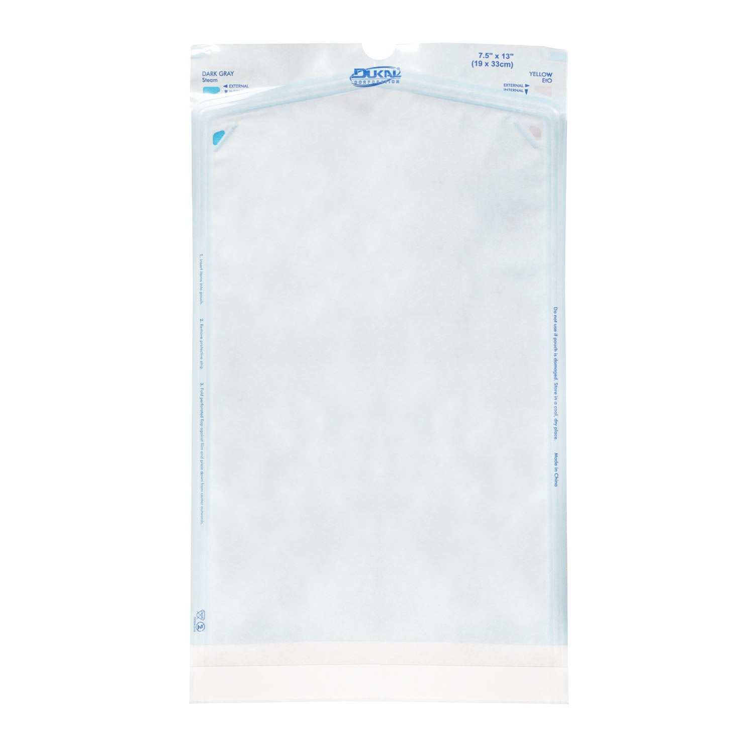 27307 - Dukal Corporation - Bolsas de esterilización, 7,5" x 13", 200/caja, 5 cajas/caja (63 cajas/plt), caja