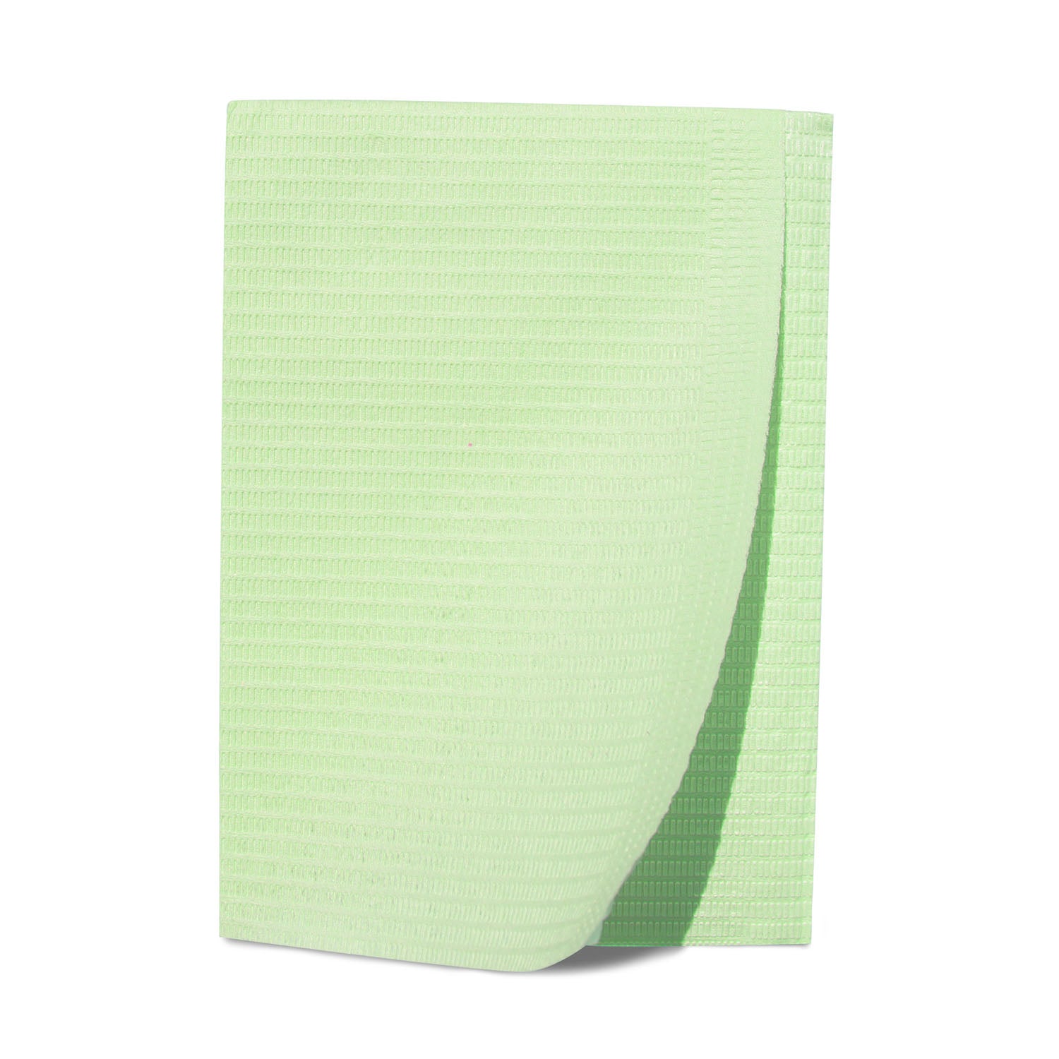 27404 - Dukal Corporation - Baberos para pacientes, tejido de 2 capas/poliéster de 1 capa, 13" x 18", verde, 125/paquete, 4 paquetes/caja (55 cajas/plt)