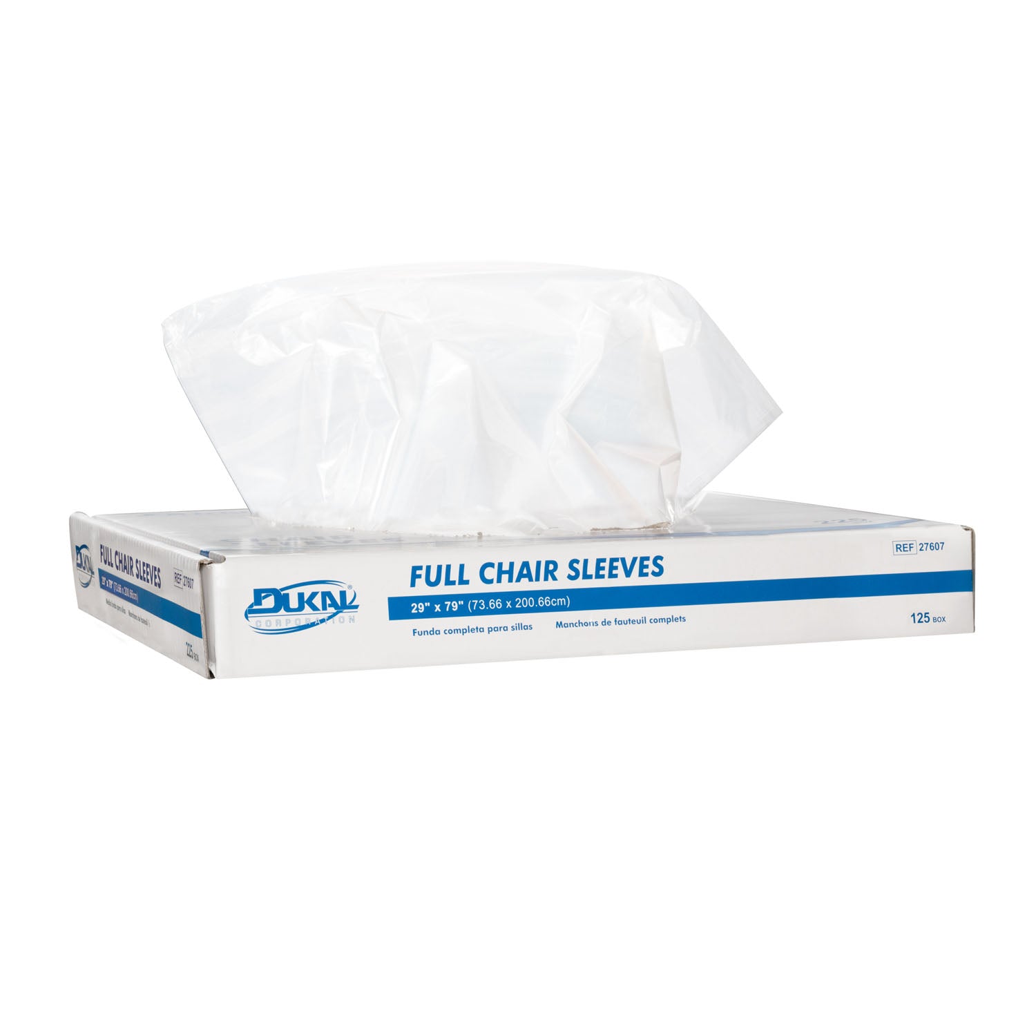 27607 - Dukal Corporation - Chair Sleeves, Full Size, 29" x 80", 125/bx, 3 bx/cs (42 cs/plt) , cs