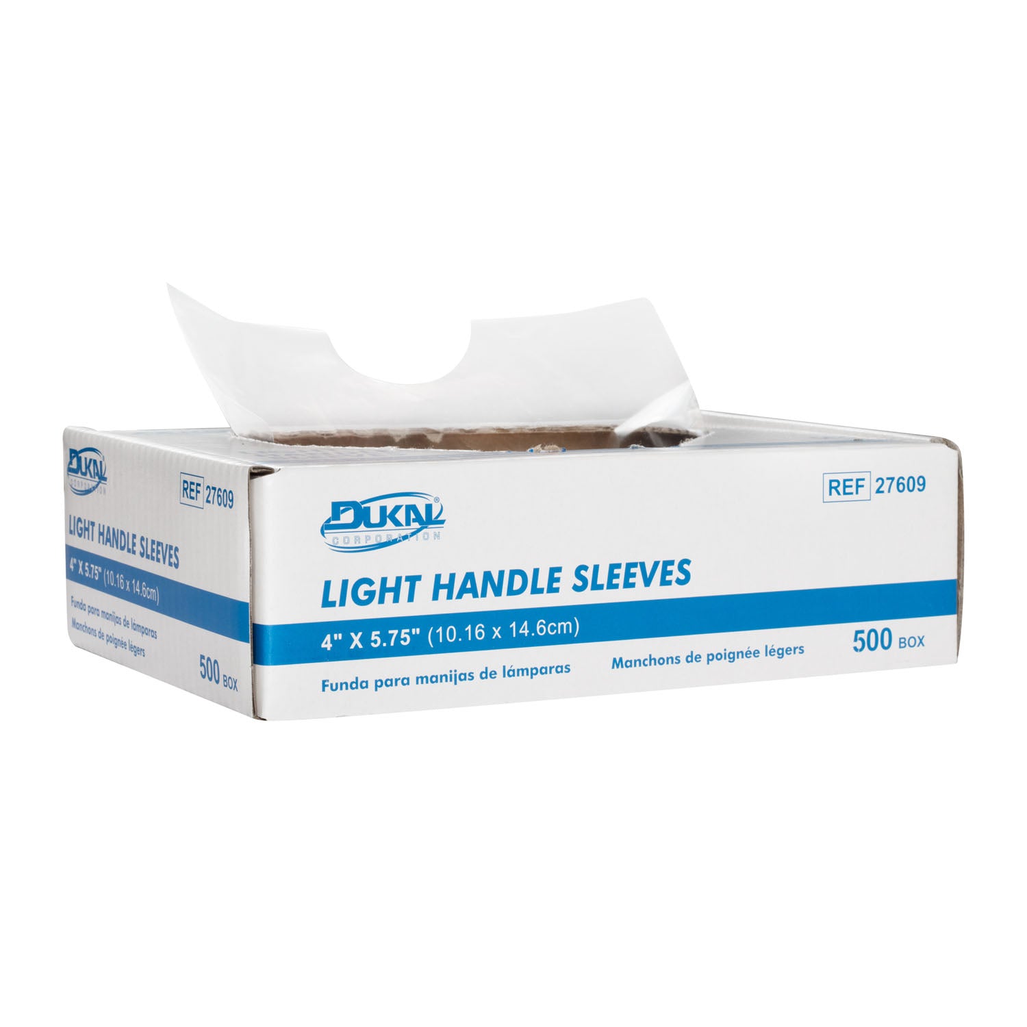 27609 - Dukal Corporation - Light Handle Sleeves, T-Style, 4" x 5-3/4", 500/bx, 36 bx/cs (24 cs/plt) , cs