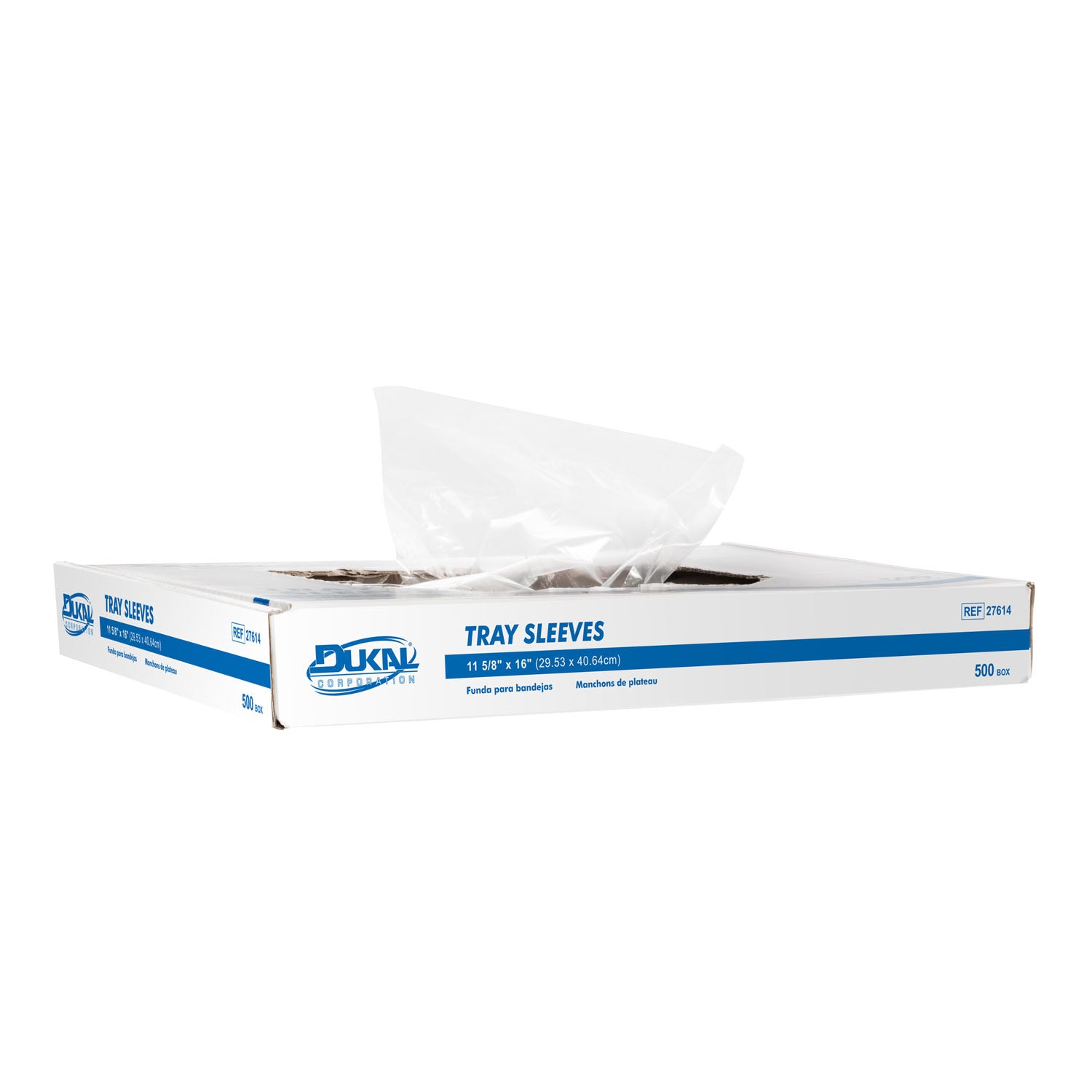 27614 - Dukal Corporation - Tray Sleeves, 11-5/8" x 16", 500/bx, 6 bx/cs (28 cs/plt) , cs