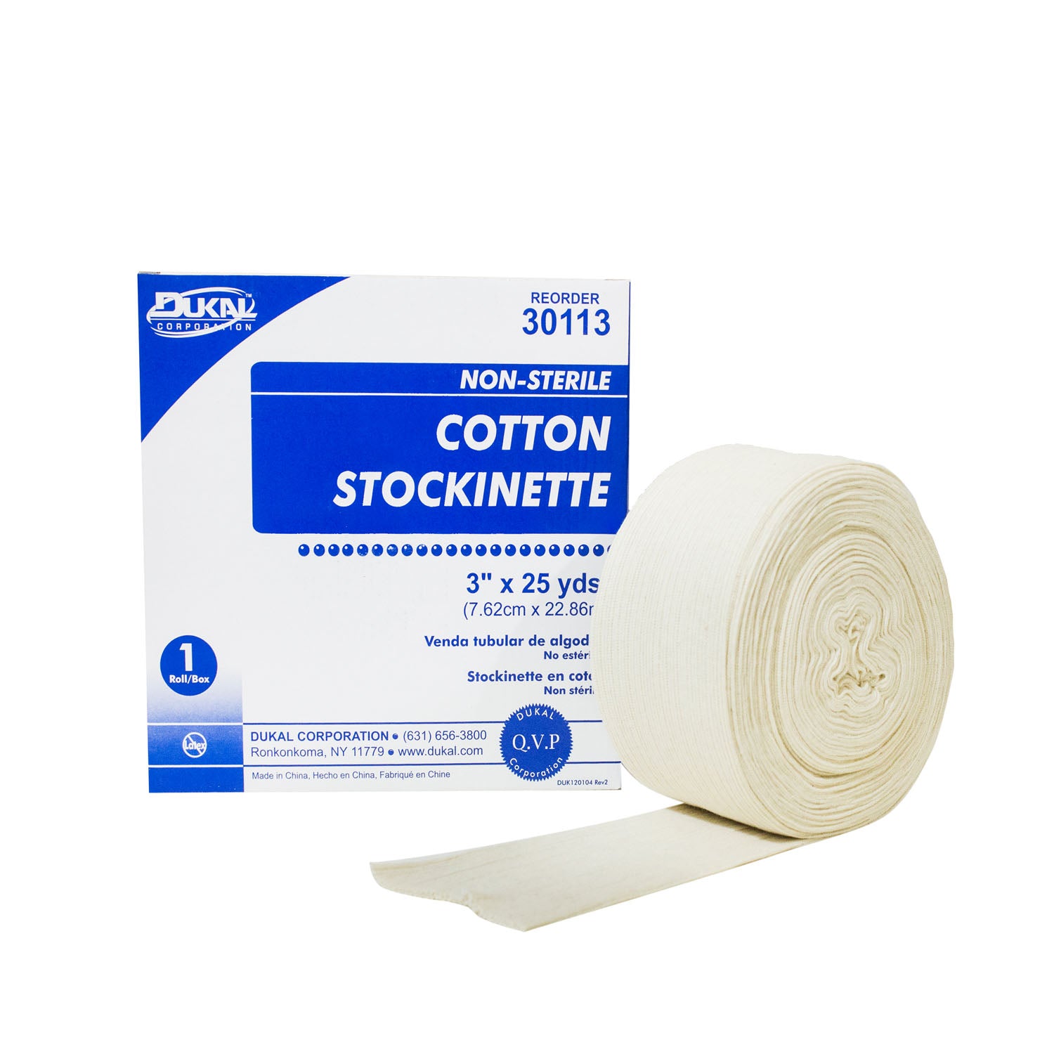 30113 - Dukal Corporation - Stockinette, 3" x 25 yds, Cotton, 6 rl/cs , cs