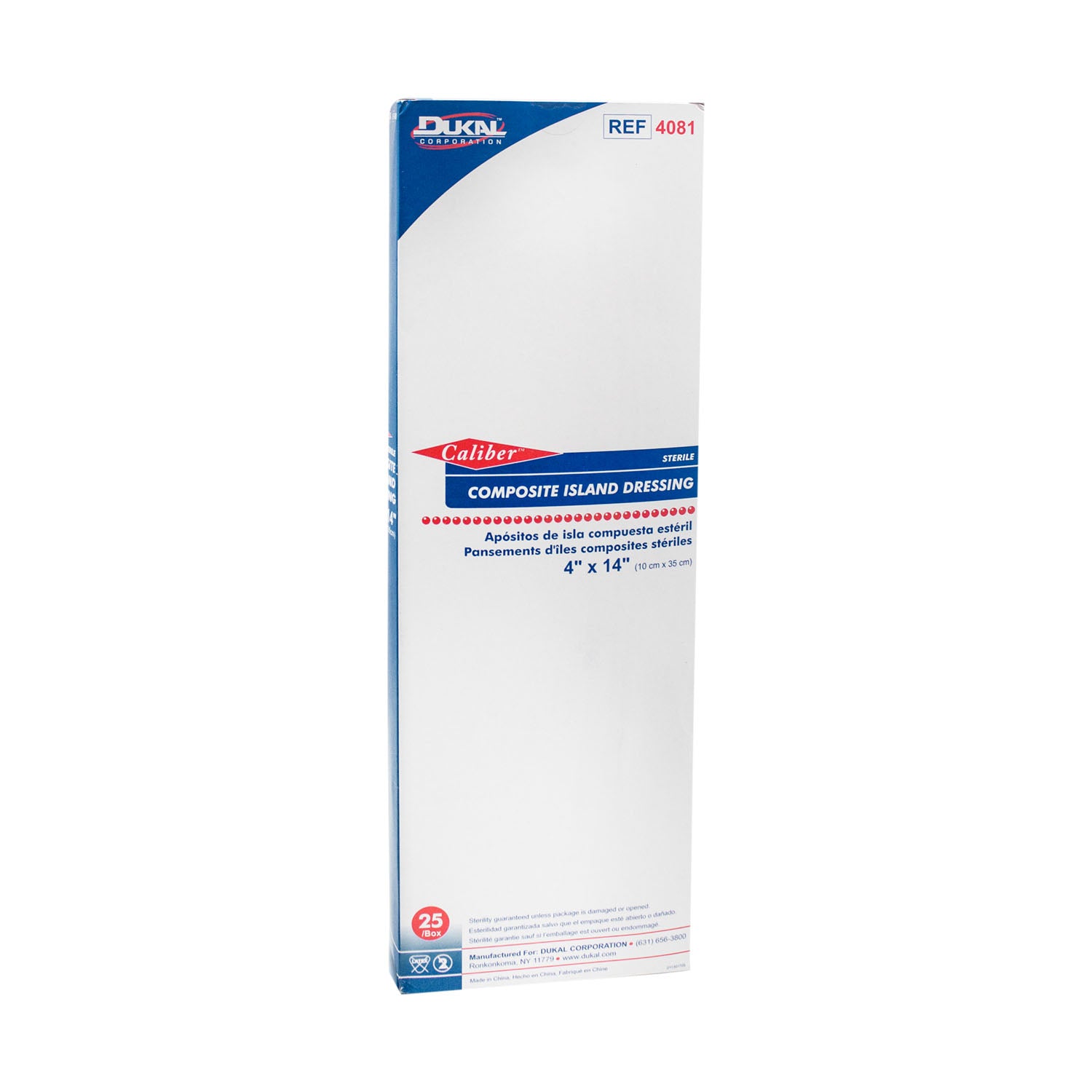 4081 - Dukal Corporation - Composite Island Dressing, 4" x 14", Sterile, 25/bx, 2 bx/cs , cs