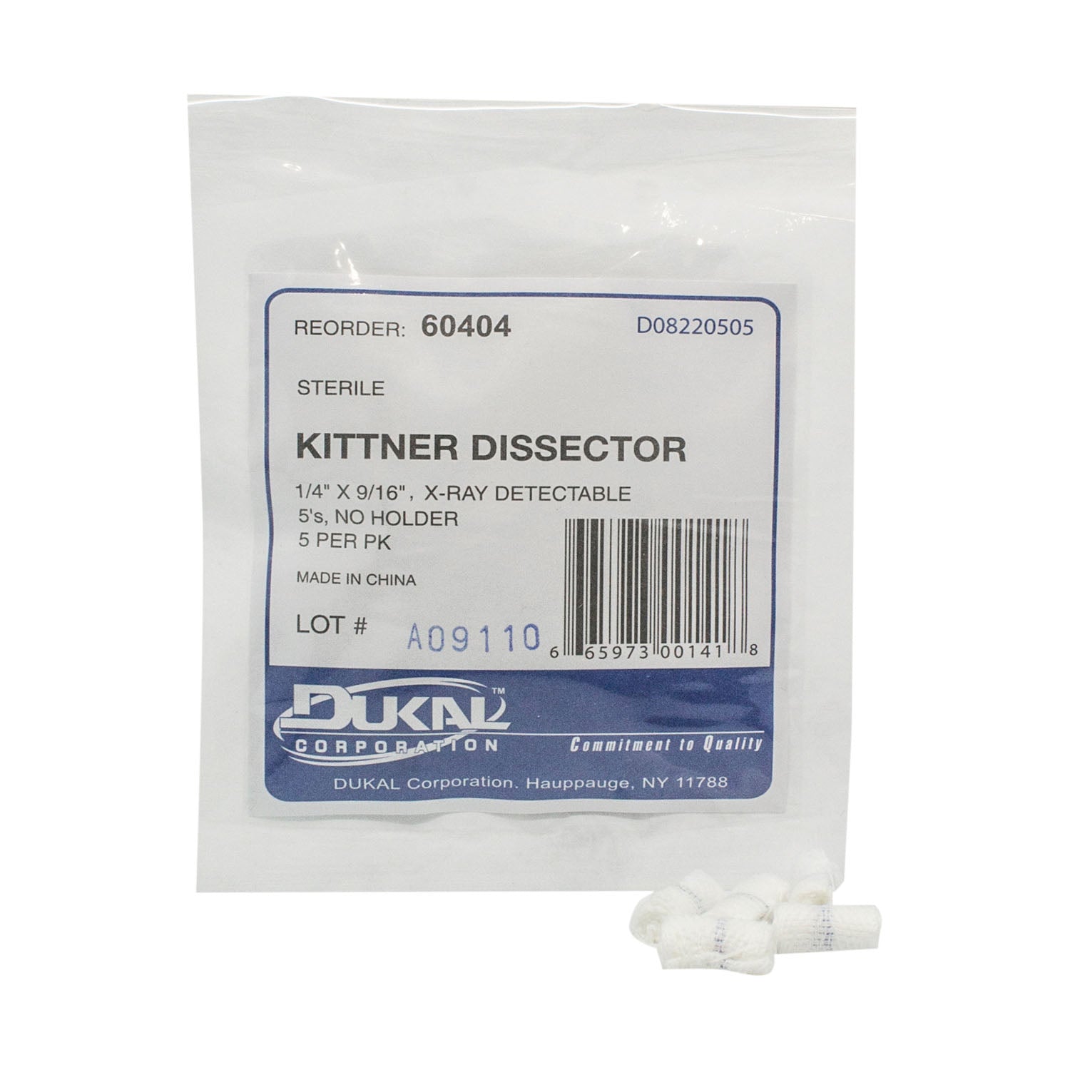 60404 - Dukal 公司 - Kittner 解剖器,無菌 5 片裝,¼ 英寸 x 0.56 英寸,無支架,5 片/包,40 包/箱,箱裝