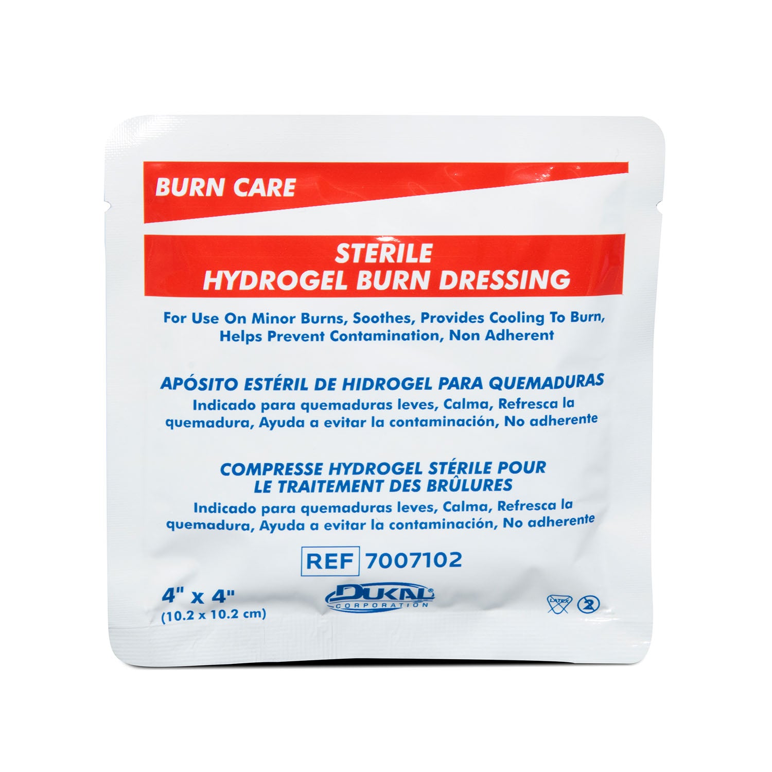 7007102 - Dukal Corporation - Burn Dressing, 4" x 4", Sterile, 1/pk, 20 pk/bx, 12 bx/cs , cs
