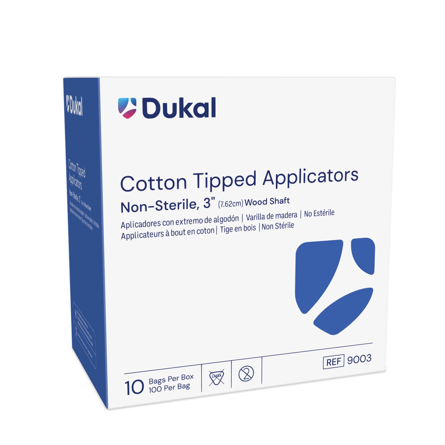 9003 - Dukal Corporation - Applicator, 3" Cotton Tip, Non-Sterile, 100/bg, 10 bg/bx, 10 bx/cs , cs